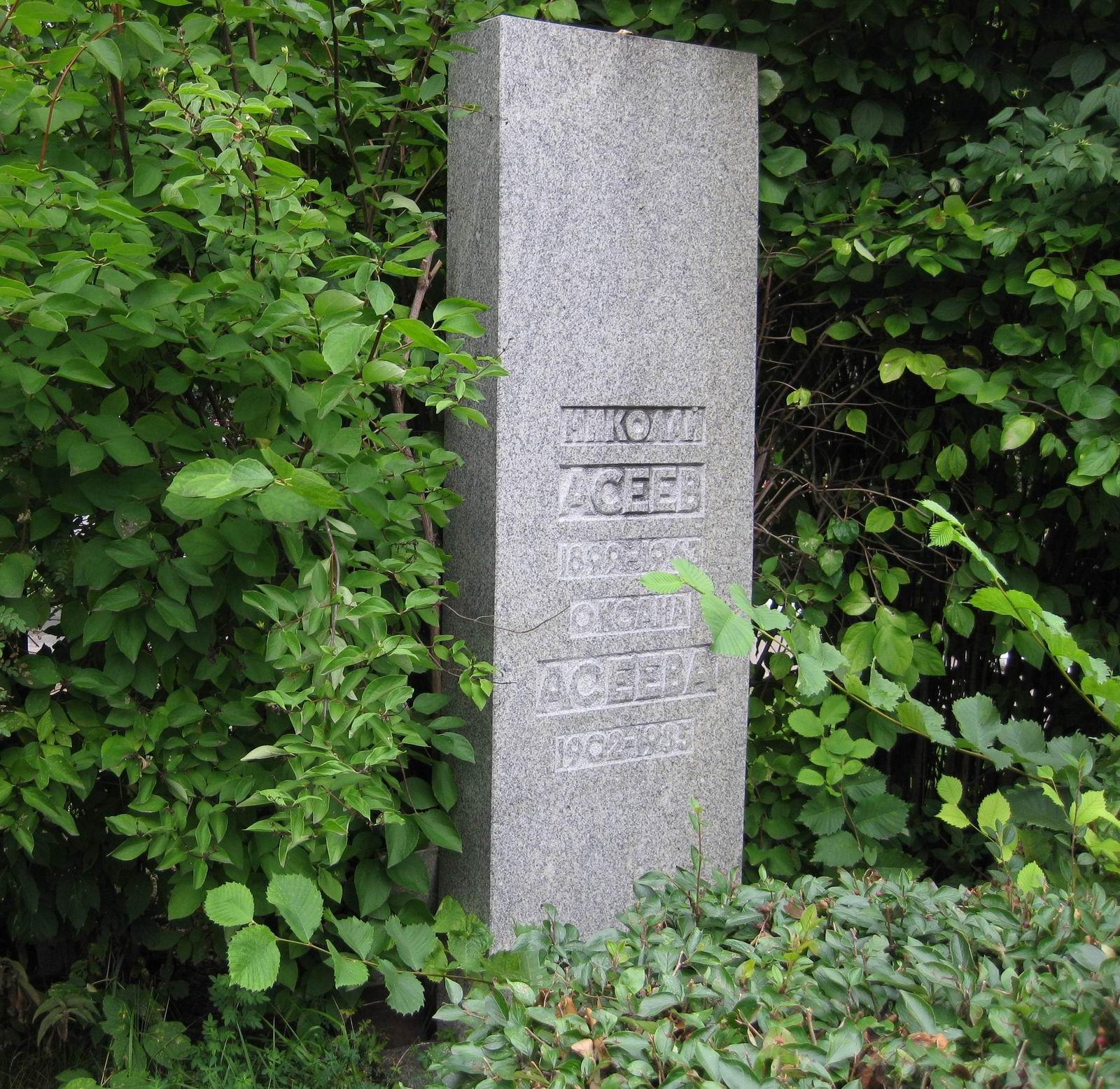 Памятник на могиле Асеева Н.Н. (1889-1963), на Новодевичьем кладбище (6-3-1).