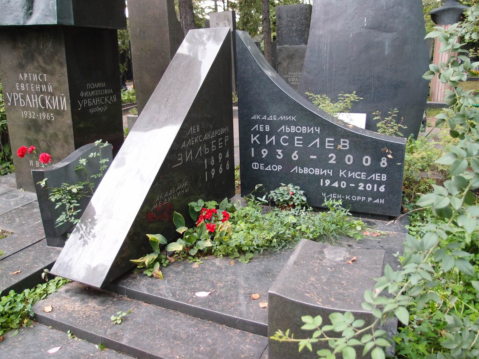 Памятник на могиле Зильбера Л.А. (1894–1966), на Новодевичьем кладбище (6–25–9).