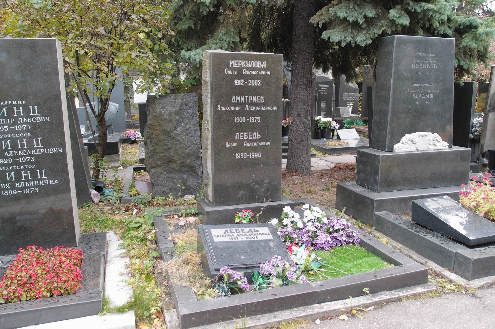 Памятник на могиле Дмитриева А.А. (1908-1975), на Новодевичьем кладбище (7-10-14).