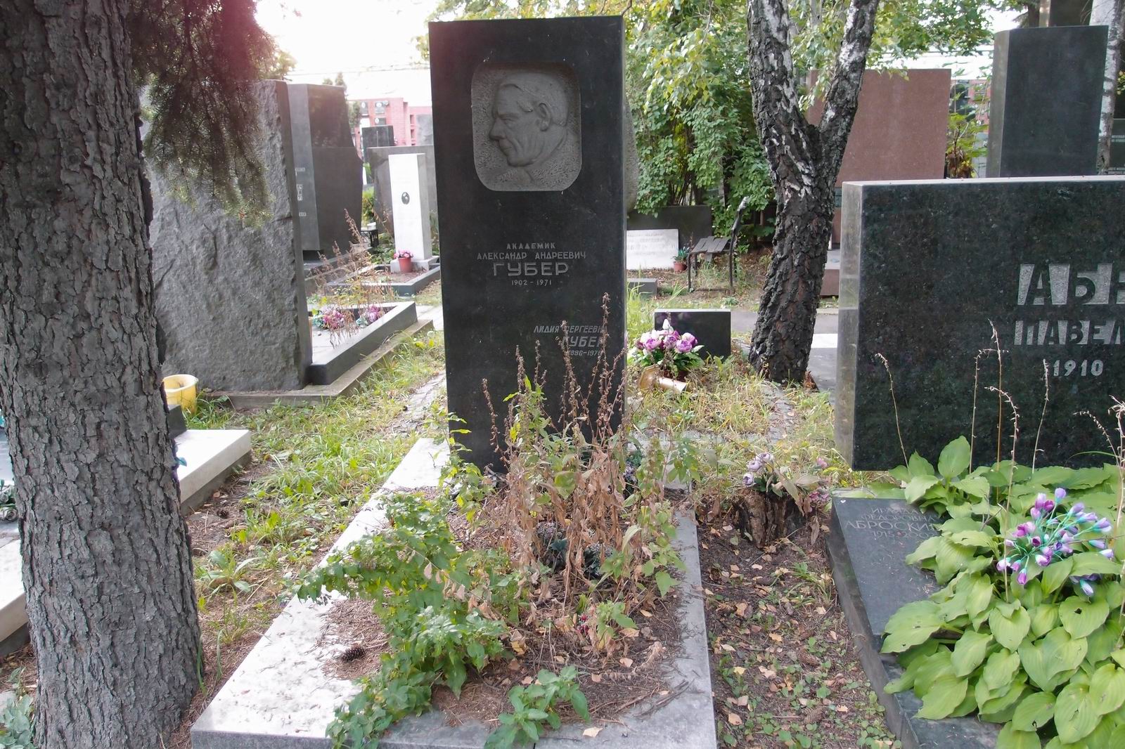 Памятник на могиле Губера А.А. (1902–1971), на Новодевичьем кладбище (7–13–7).