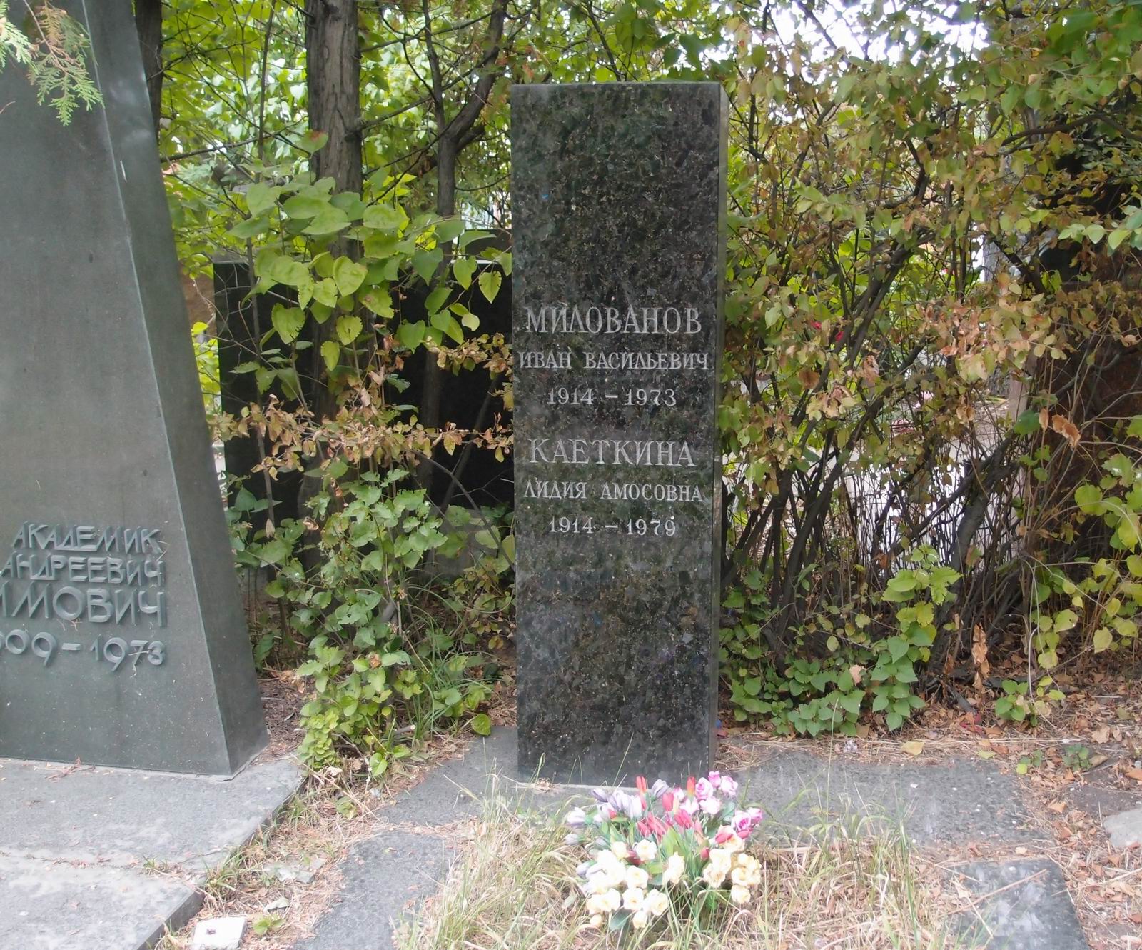 Памятник на могиле Милованова И.В. (1914–1973), на Новодевичьем кладбище (7–3–24).