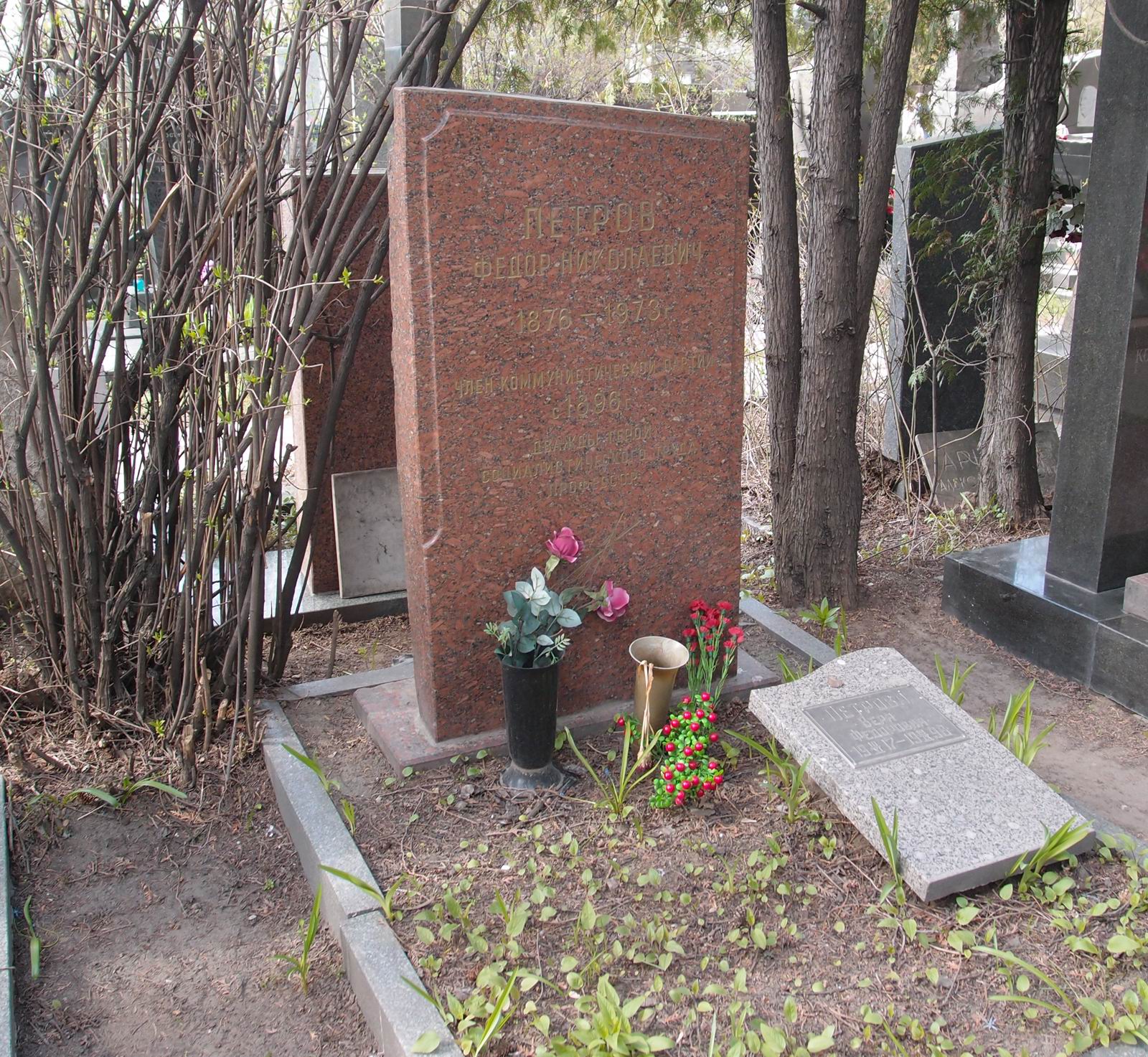 Памятник на могиле Петрова Ф.Н. (1876–1973), на Новодевичьем кладбище (7–5–19).