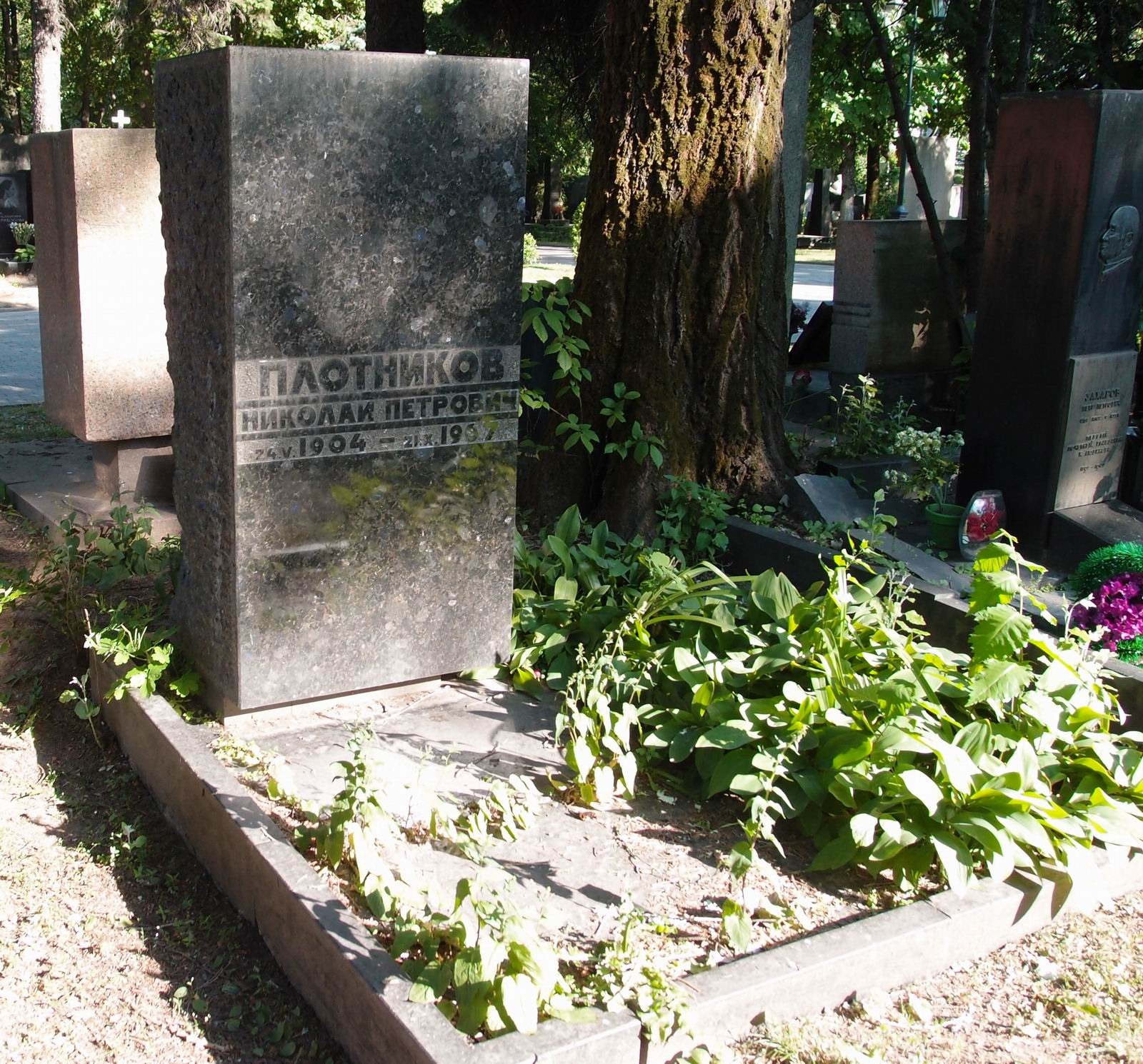 Памятник на могиле Плотникова Н.П. (1904-1967), на Новодевичьем кладбище (7-2-7).