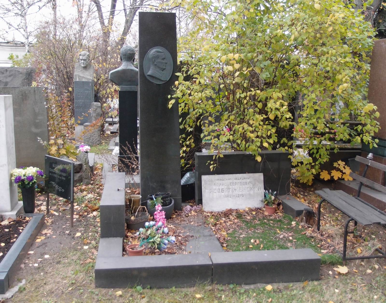 Памятник на могиле Преображенского Б.С. (1892–1970), на Новодевичьем кладбище (7–15–8).