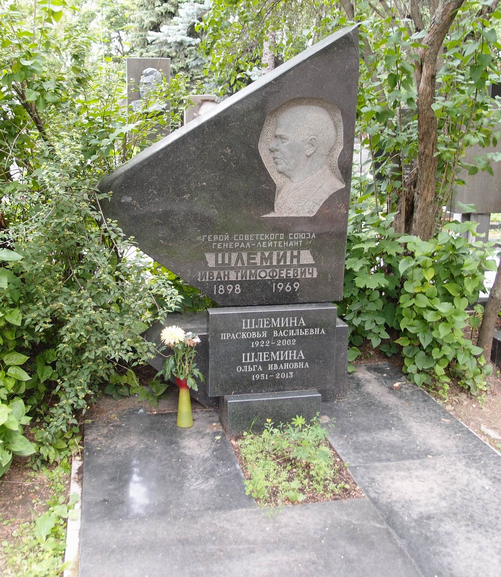 Памятник на могиле Шлёмина И.Т. (1898-1969), на Новодевичьем кладбище (7-7-9).