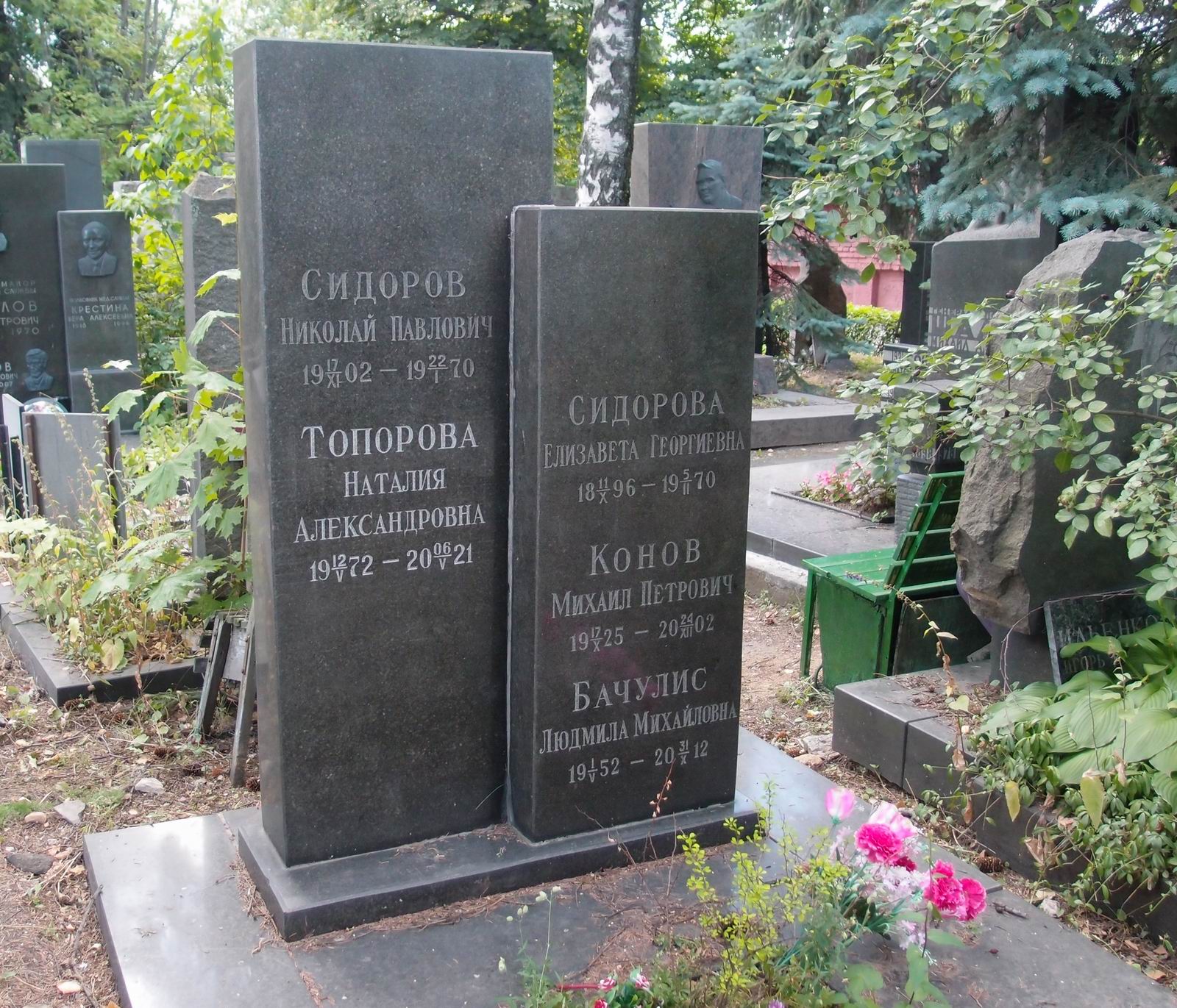 Памятник на могиле Сидорова Н.П. (1902–1970), на Новодевичьем кладбище (7–11–5).