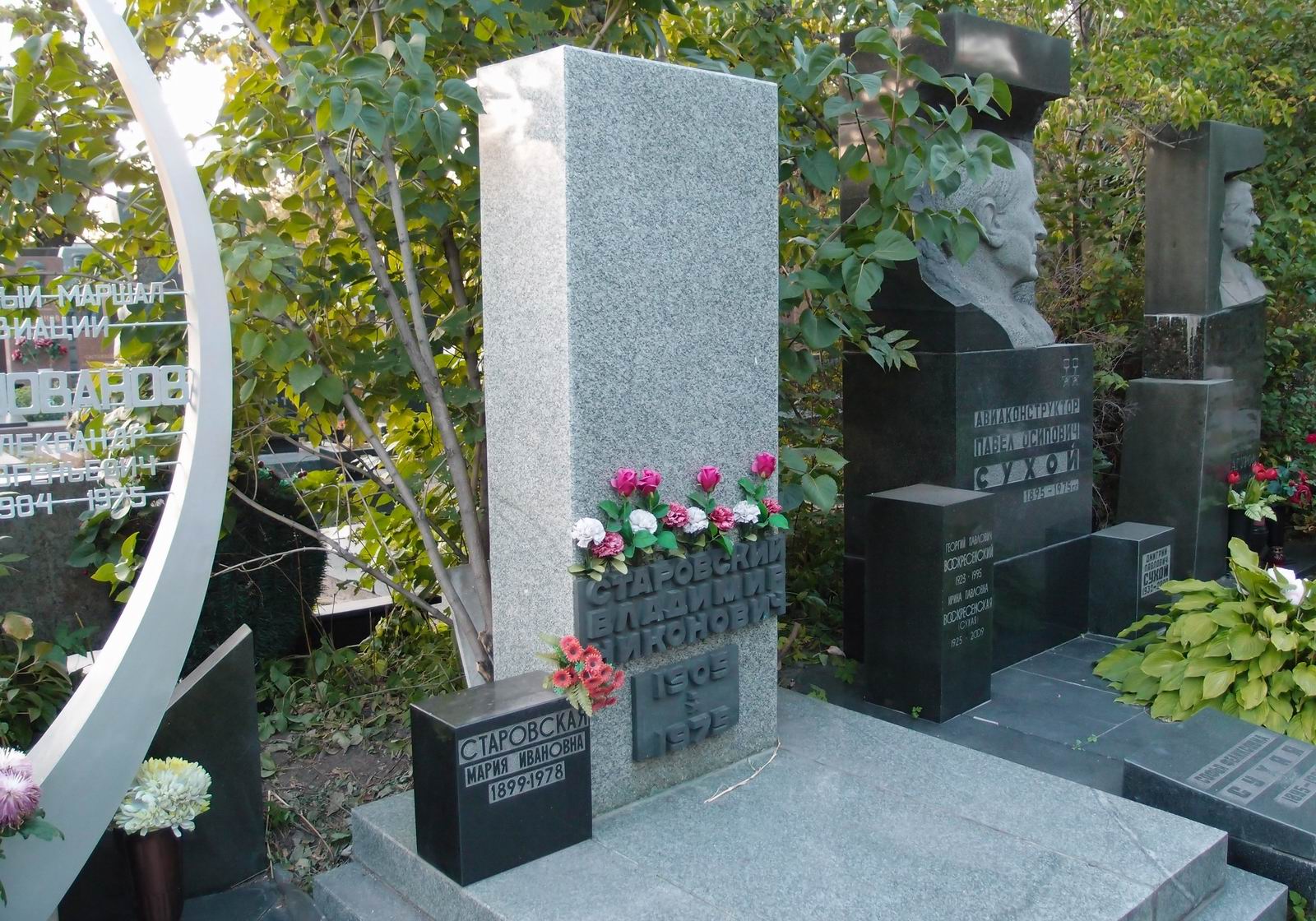 Памятник на могиле Старовского В.Н. (1905-1975), на Новодевичьем кладбище (7-11-17).