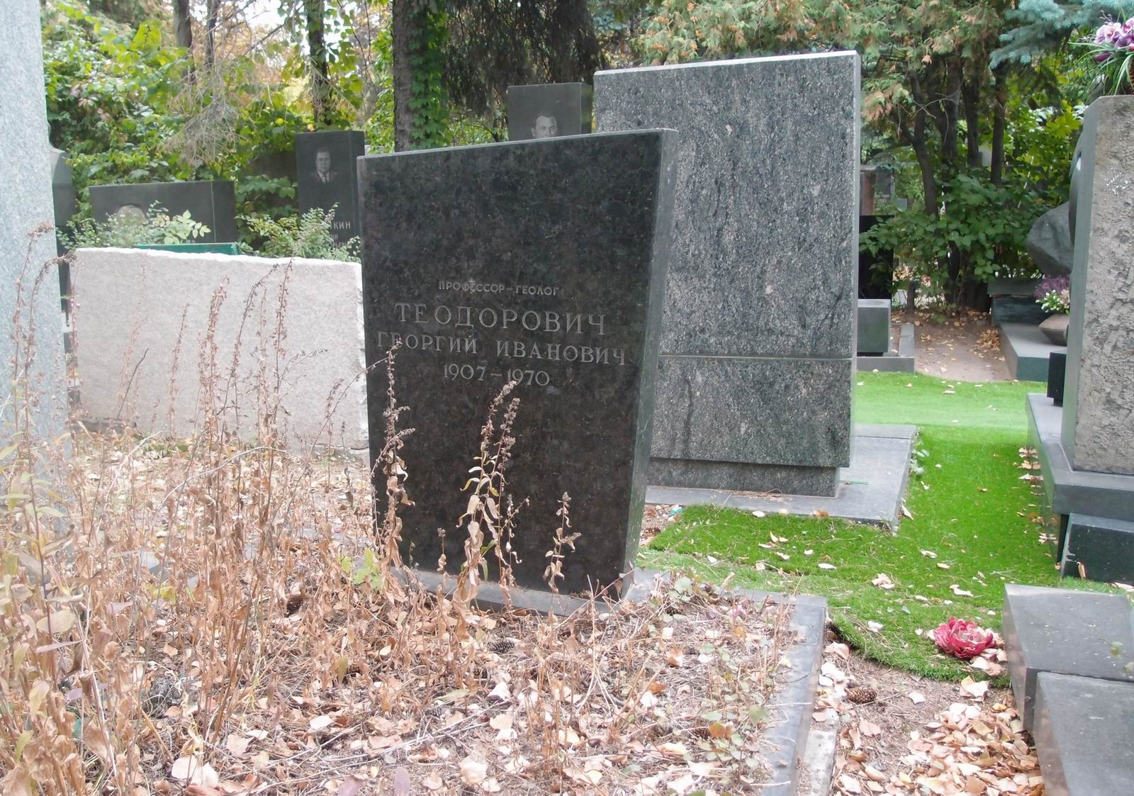Памятник на могиле Теодоровича Г.И. (1907–1970), на Новодевичьем кладбище (7–12–7).