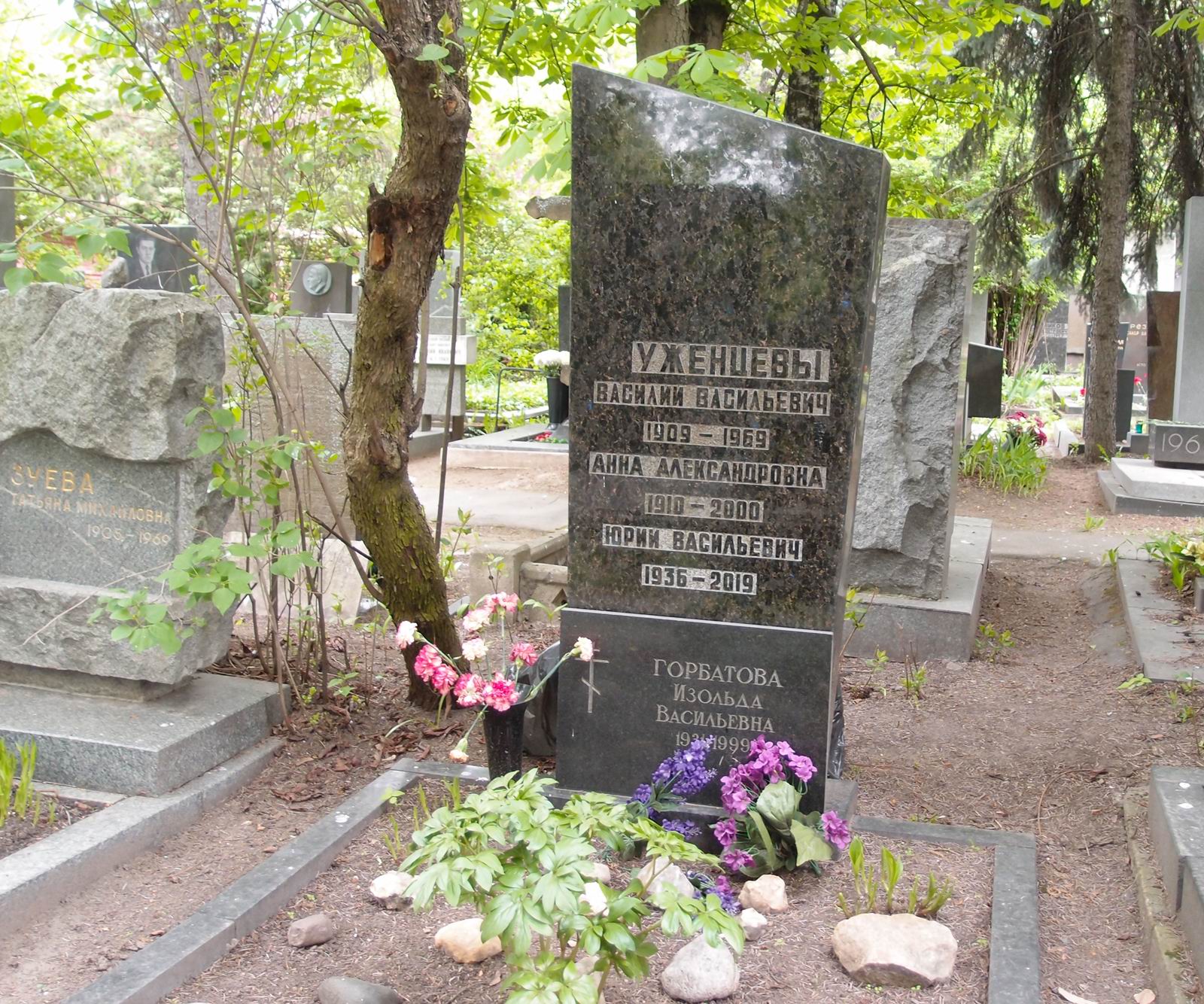 Памятник на могиле Уженцева В.В. (1909–1969), на Новодевичьем кладбище (7–8–6).