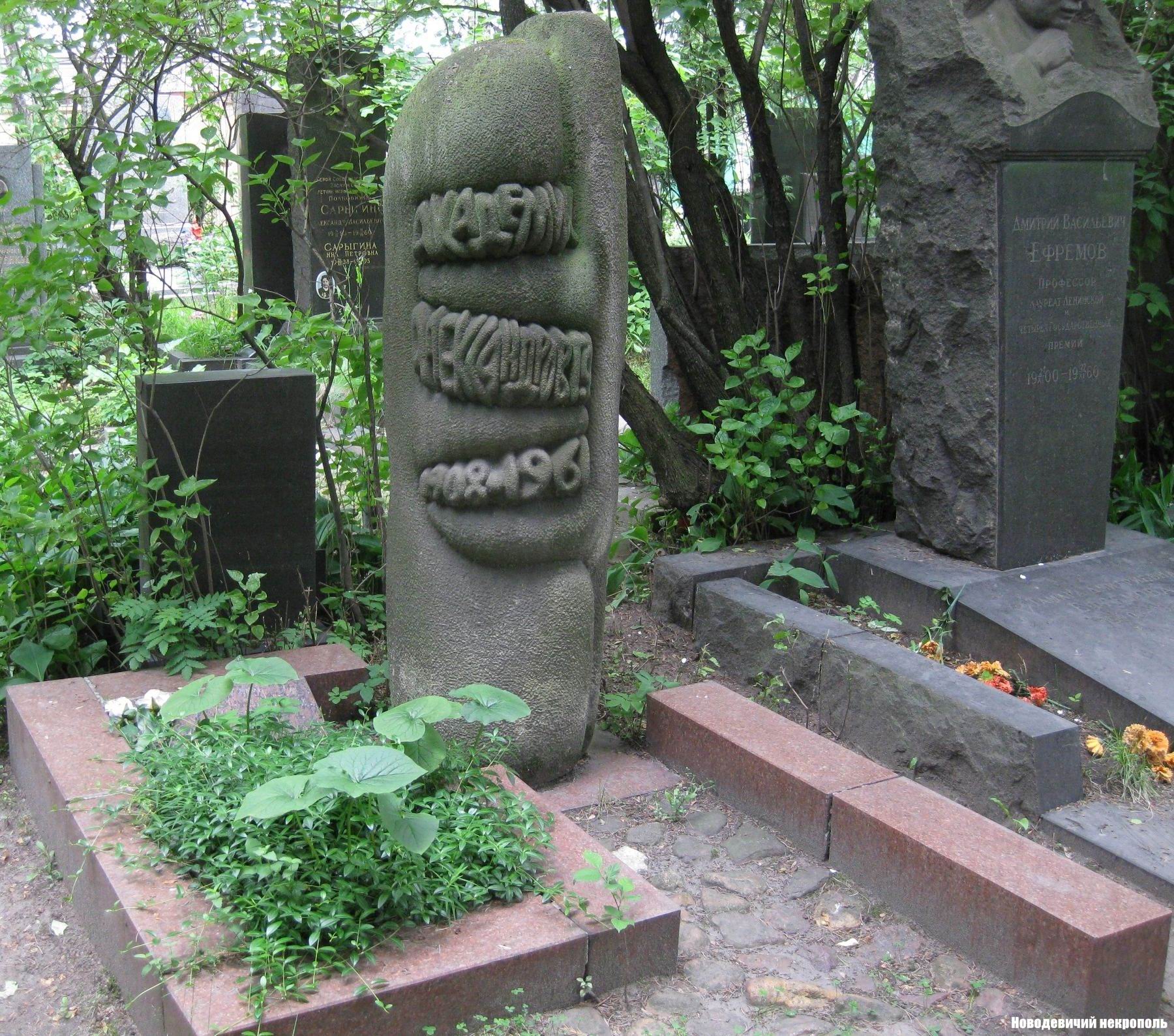 Памятник на могиле Александрова Г.Ф. (1908–1961), на Новодевичьем кладбище (8–6–7).