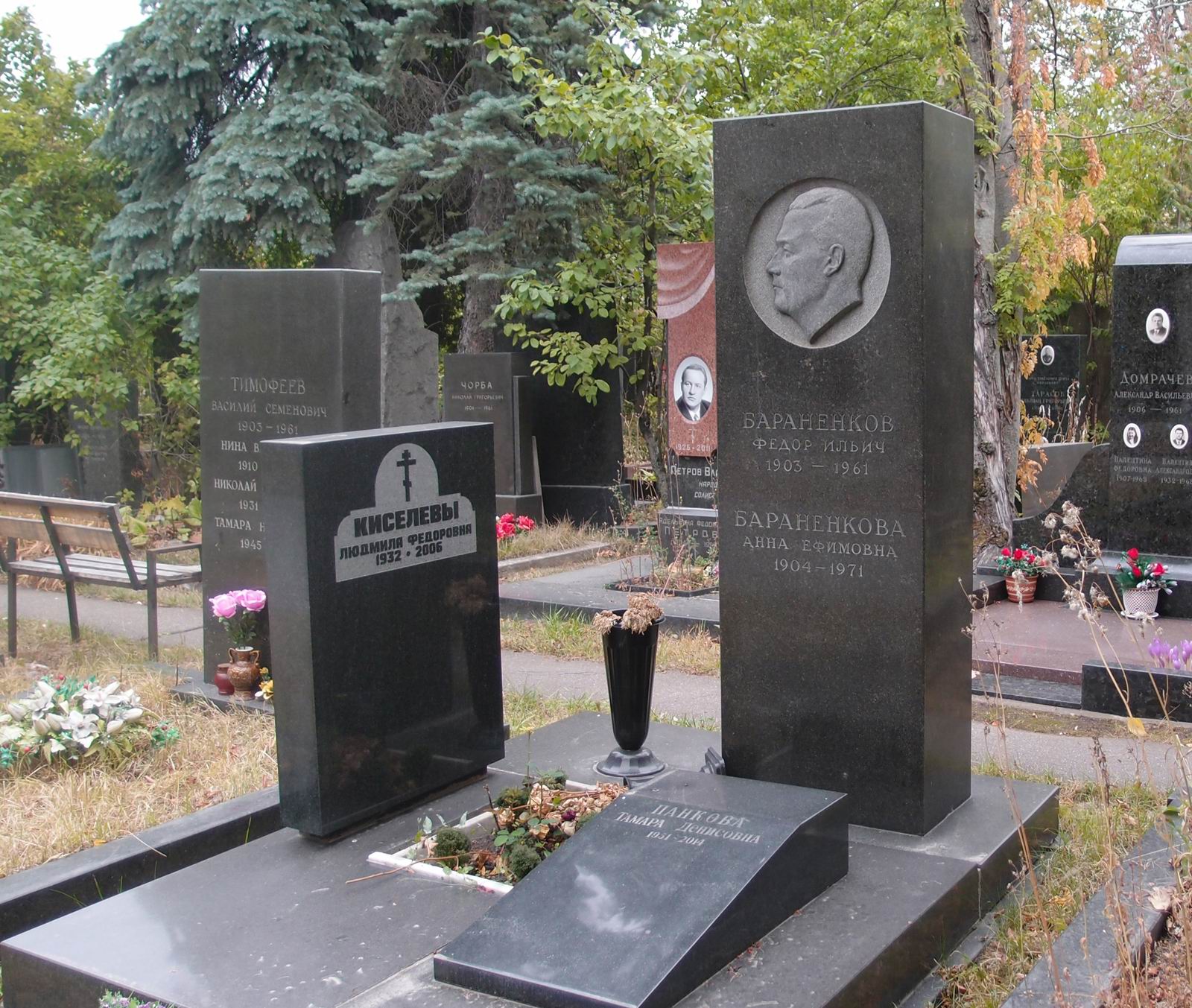 Памятник на могиле Бараненкова Ф.И. (1903–1961), ск. М.Седов, на Новодевичьем кладбище (8–9–9).