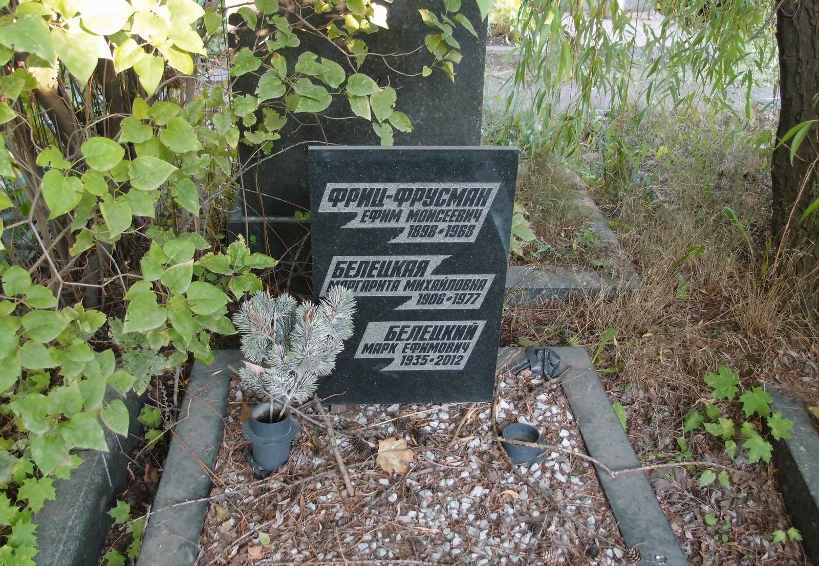 Памятник на могиле Фриц-Фрусмана Е.М. (1898–1968), на Новодевичьем кладбище (8–42–3).