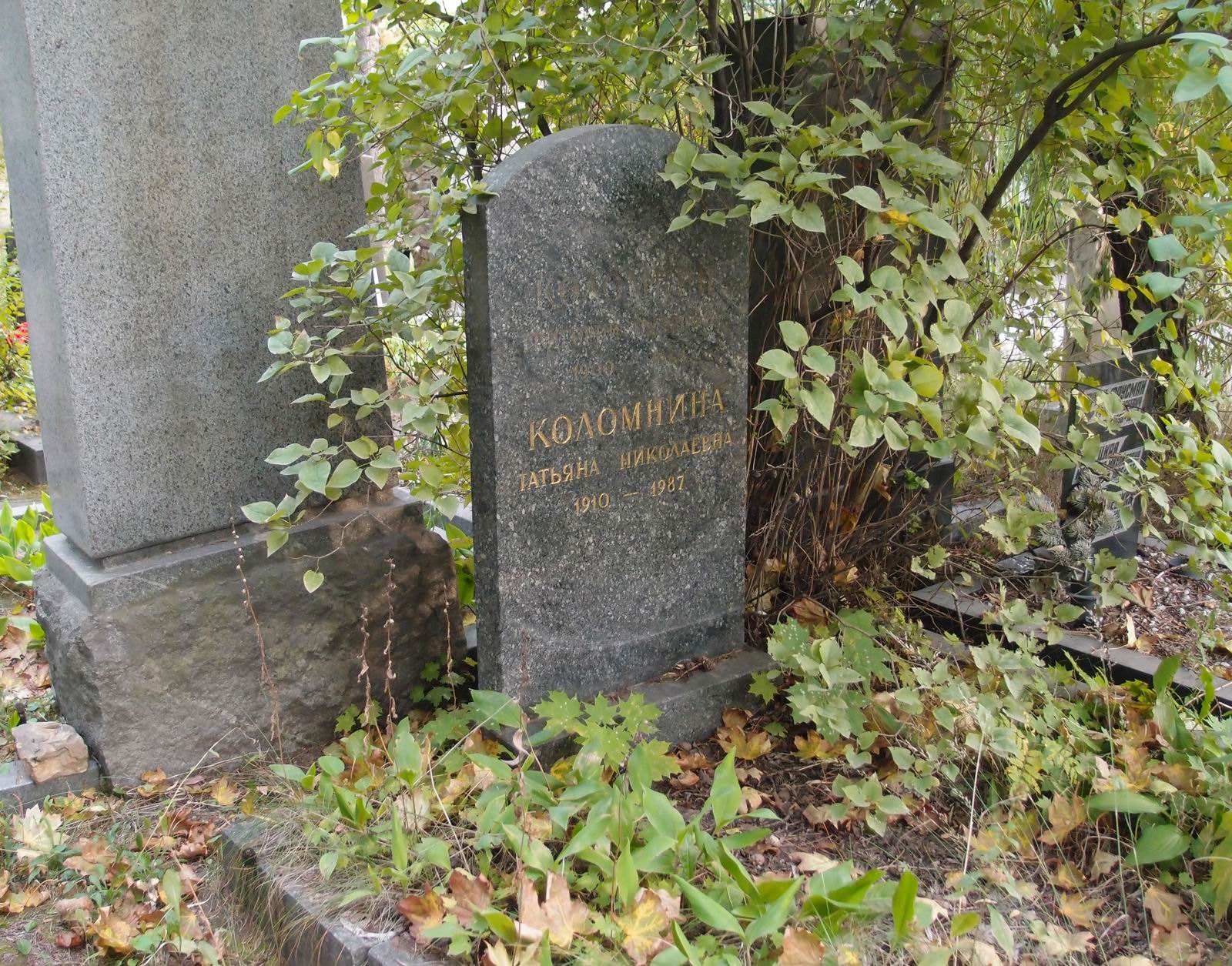 Памятник на могиле Коломнина Г.П. (1900–1964), на Новодевичьем кладбище (8–42–2).