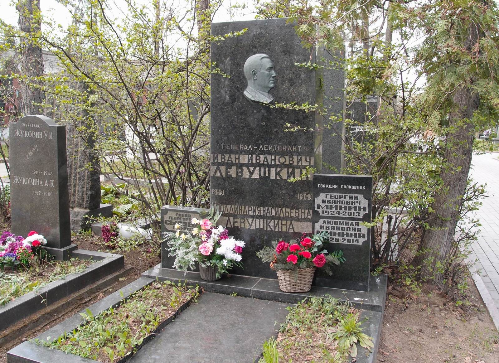 Памятник на могиле Левушкина И.И. (1899-1963), на Новодевичьем кладбище (8-39-1).