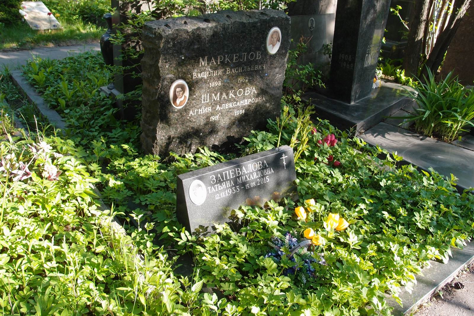 Памятник на могиле Маркелова В.В. (1898-1962), на Новодевичьем кладбище (8-15-13).