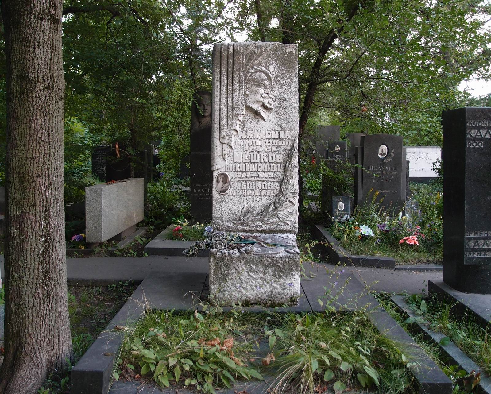 Памятник на могиле Мешкова В.В. (1893-1963), на Новодевичьем кладбище (8-27-6).