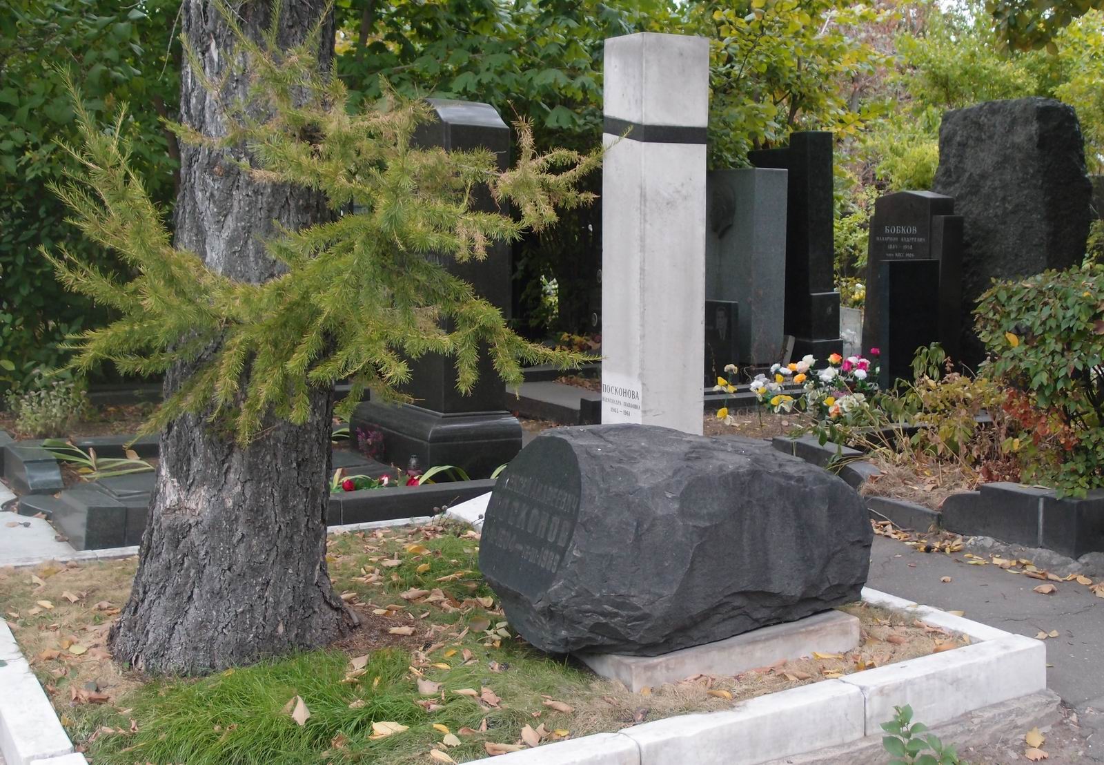 Памятник на могиле Посконова А.А. (1904–1969), на Новодевичьем кладбище (8–9–15).