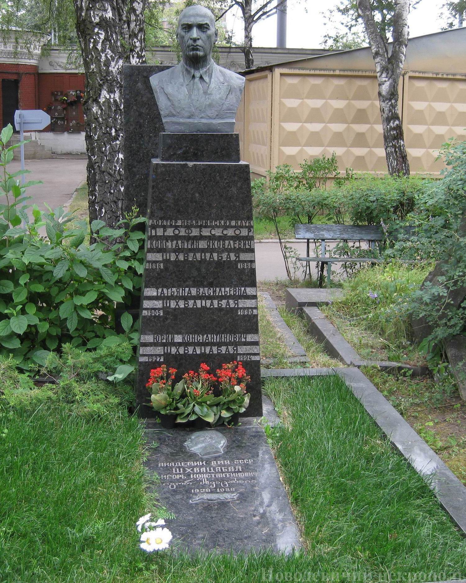 Памятник на могиле Шхвацабая К.Я. (1896-1960), на Новодевичьем кладбище (8-2-1).