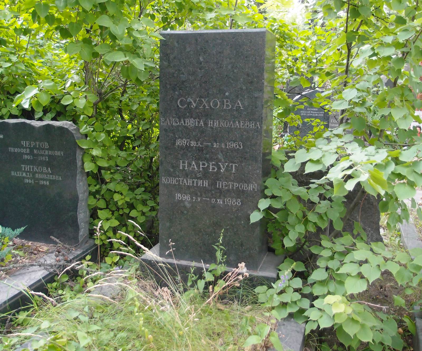 Памятник на могиле Суховой Е.Н. (1897–1963), на Новодевичьем кладбище (8–24–10).