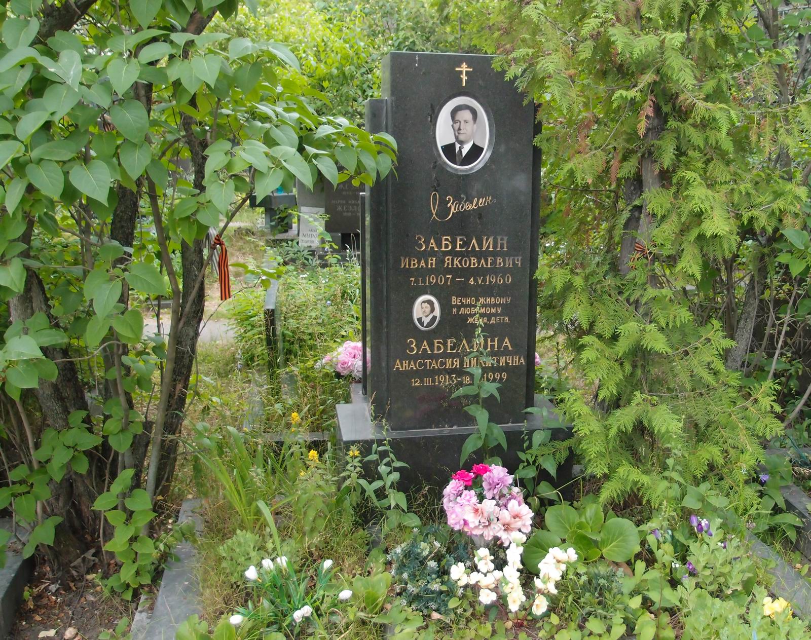 Памятник на могиле Забелина И.Я. (1907–1960), на Новодевичьем кладбище (8–3–10).