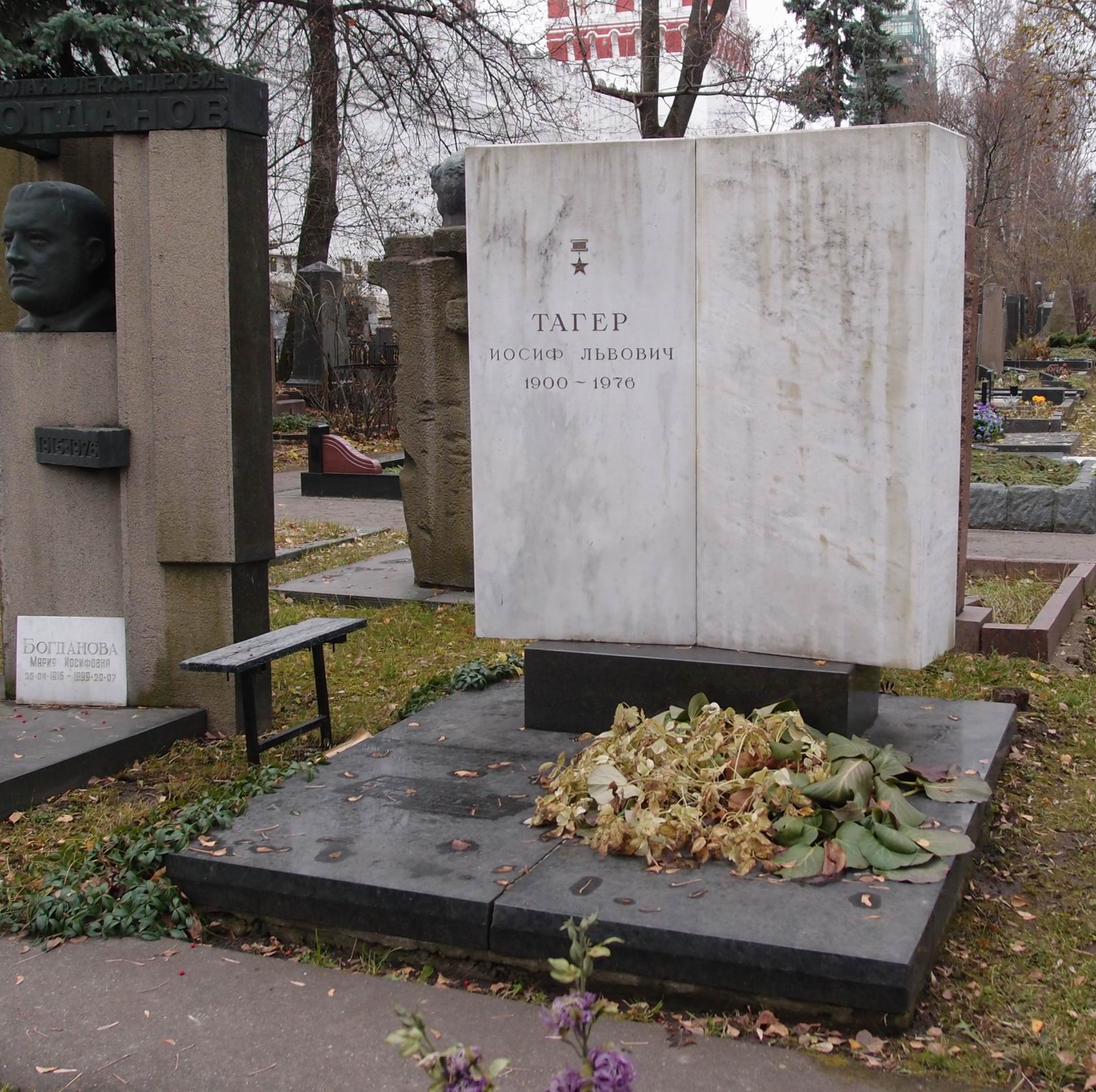 Памятник на могиле Тагера И.Л. (1900-1976), на Новодевичьем кладбище (9-2-14).