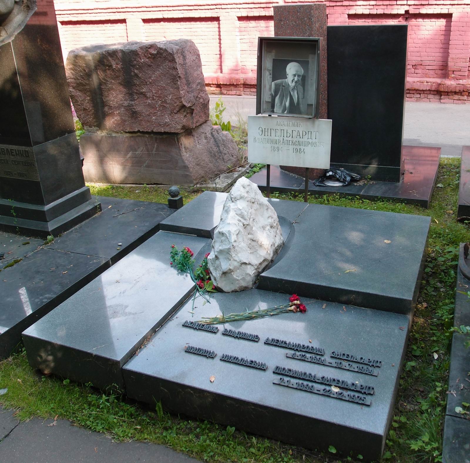 Памятник на могиле Энгельгардта В.А. (1894-1984), ск. Л.Бреннер, Л.Михайлов, на Новодевичьем кладбище (10-2-10).