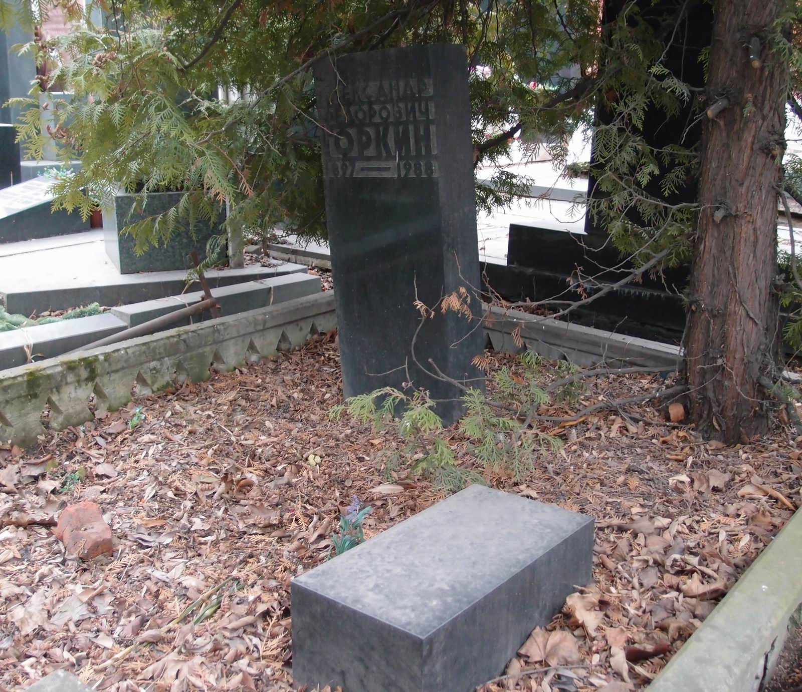 Памятник на могиле Горкина А.Ф. (1897–1988), на Новодевичьем кладбище (10–5–4).