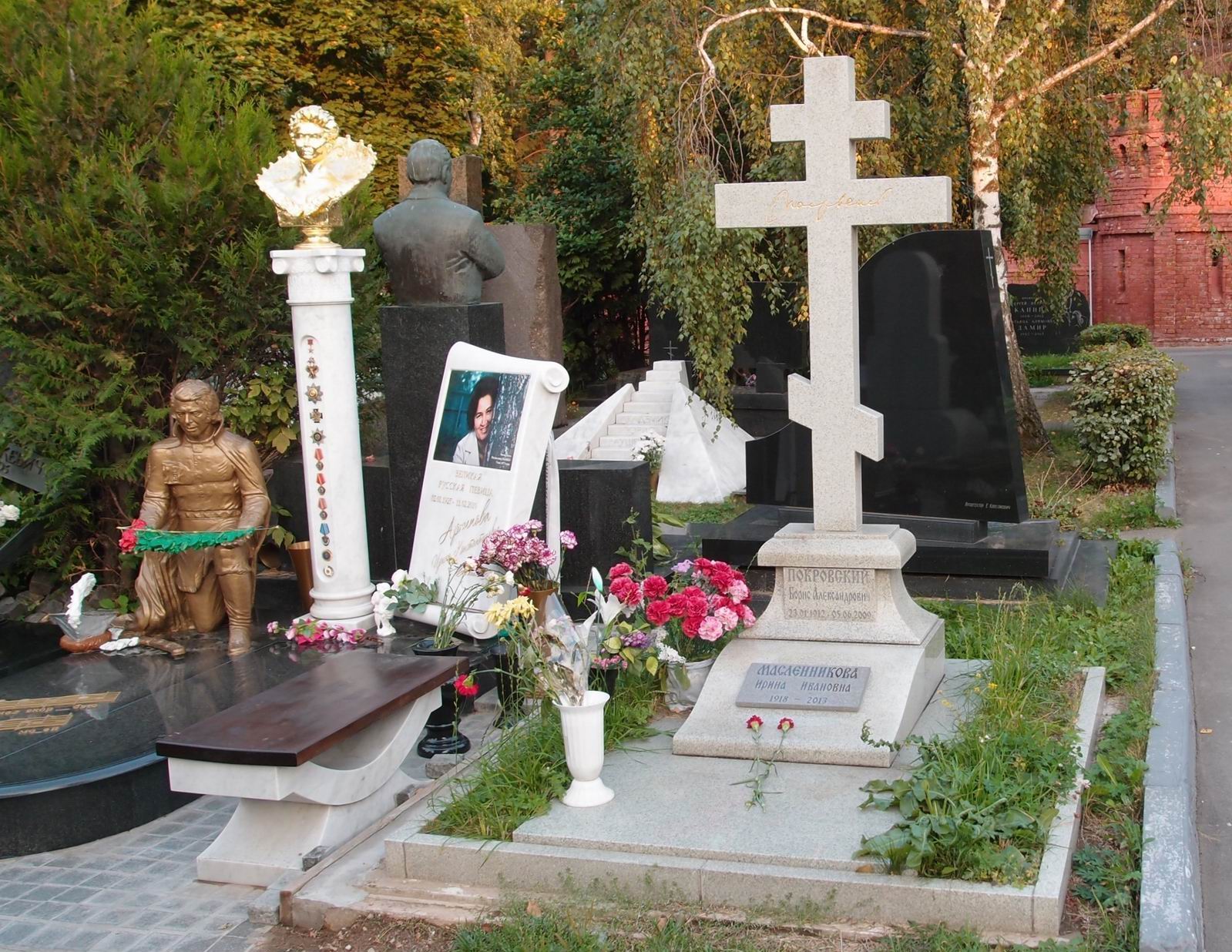 Памятник на могиле Покровского Б.А. (1912-2009), на Новодевичьем кладбище (10-8-19).