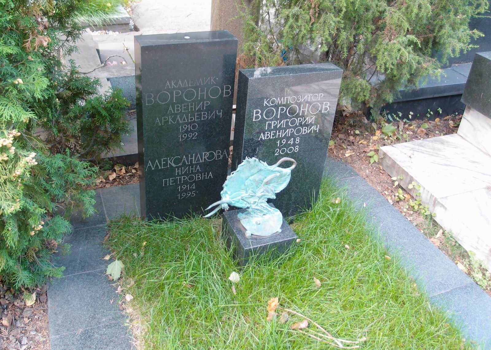 Памятник на могиле Воронова А.А. (1910-1992), на Новодевичьем кладбище (10-7-6).