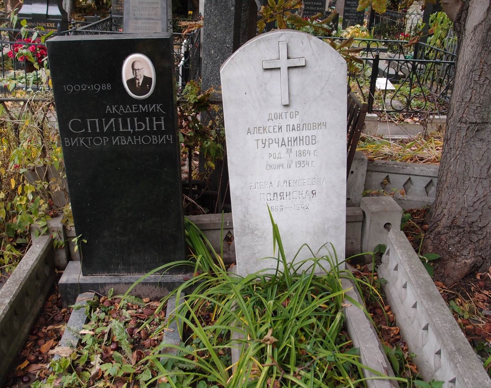 Памятник на могиле Спицына В.И. (1902–1988), на Новодевичьем кладбище (1–12–5).
