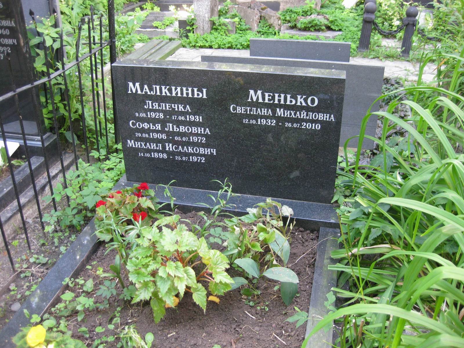 Памятник на могиле Малкина М.И. (1898–1972), на Новодевичьем кладбище (2–37–13).