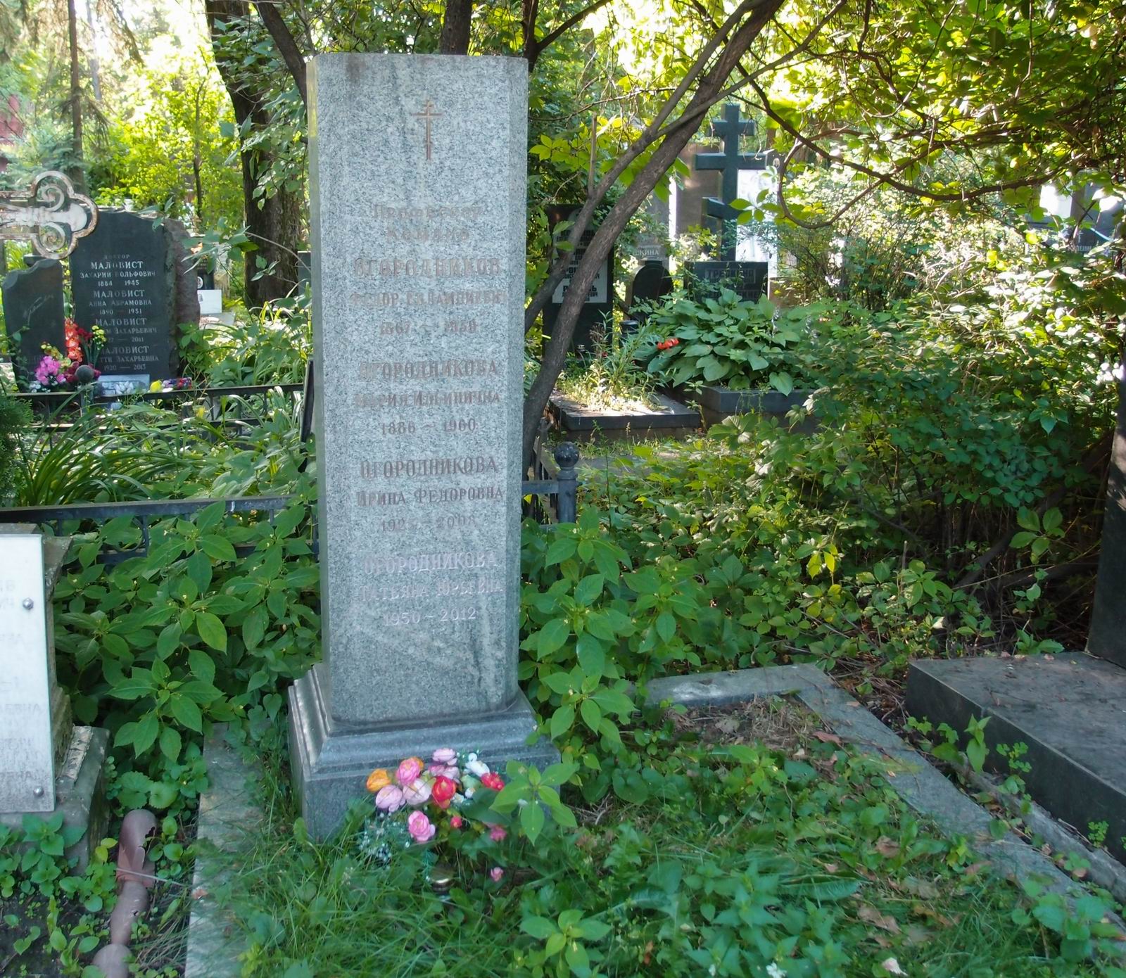 Памятник на могиле Огородникова Ф.Е. (1867–1939), на Новодевичьем кладбище (2–39–21).
