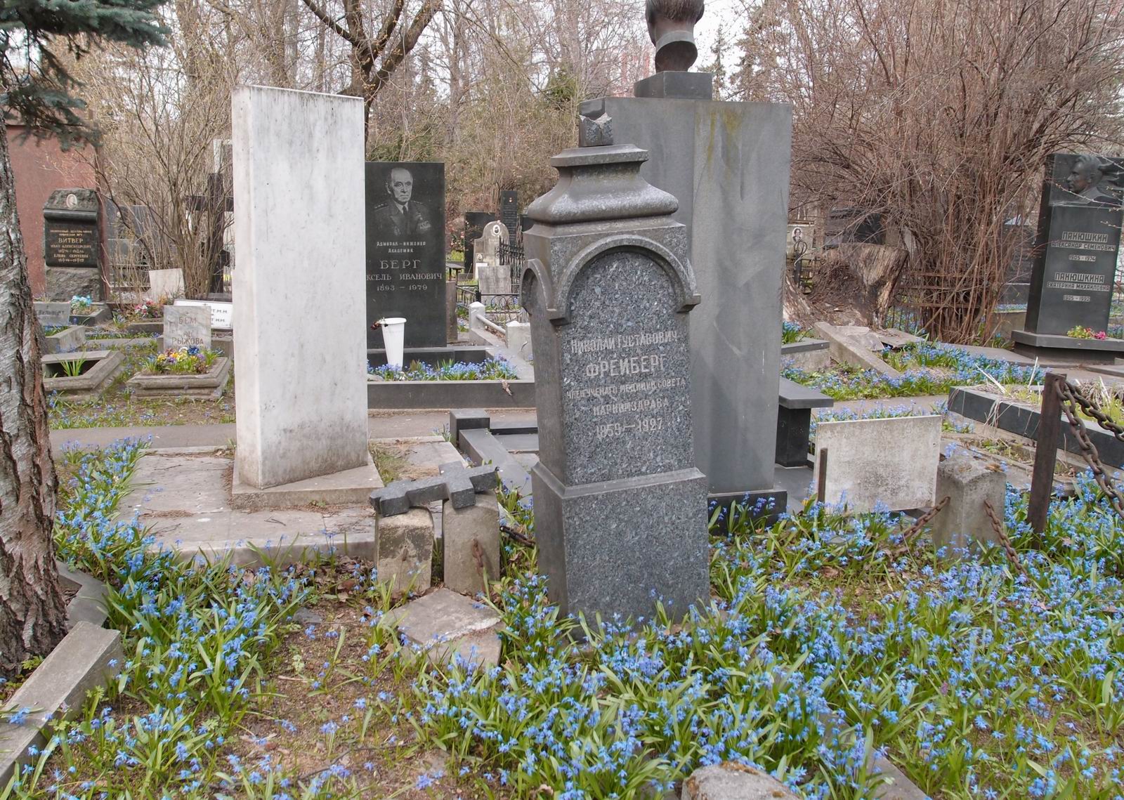 Памятник на могиле Фрейберга Н.Г. (1859–1927), на Новодевичьем кладбище (3–15–5).