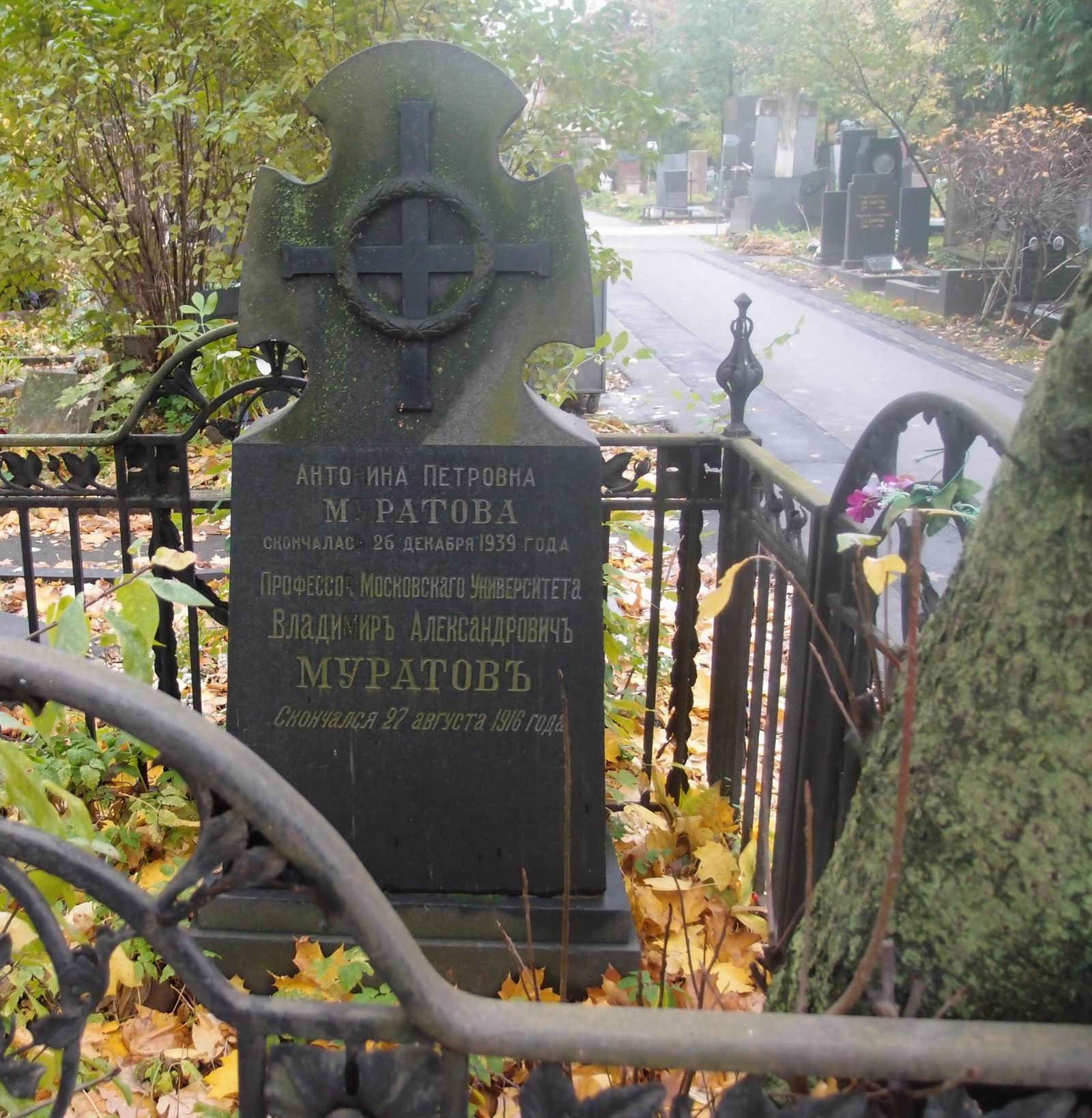 Памятник на могиле Муратова В.А. (1865–1916), на Новодевичьем кладбище (3–10–1).