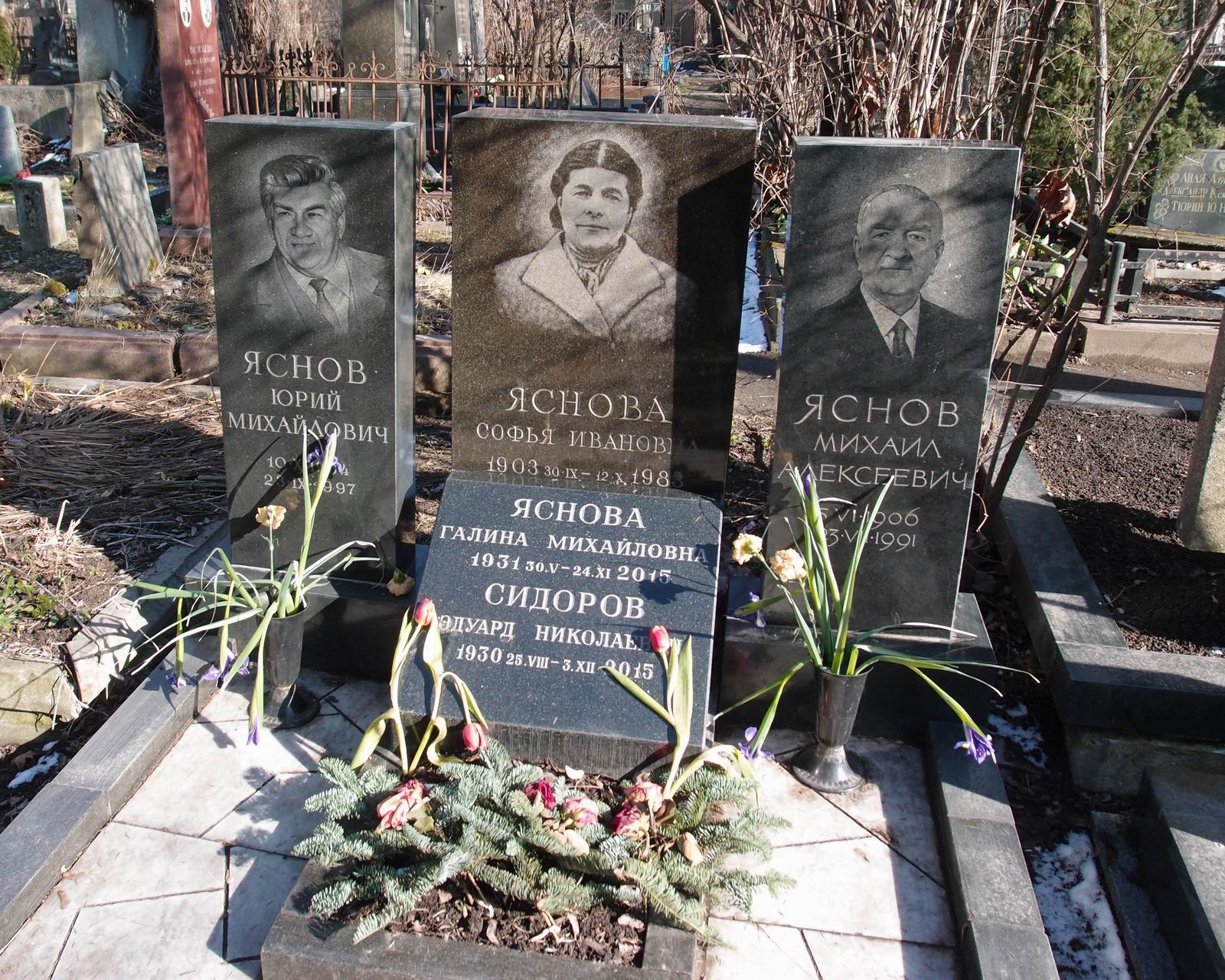 Памятник на могиле Яснова М.А. (1906–1991), на Новодевичьем кладбище (3–30–10).