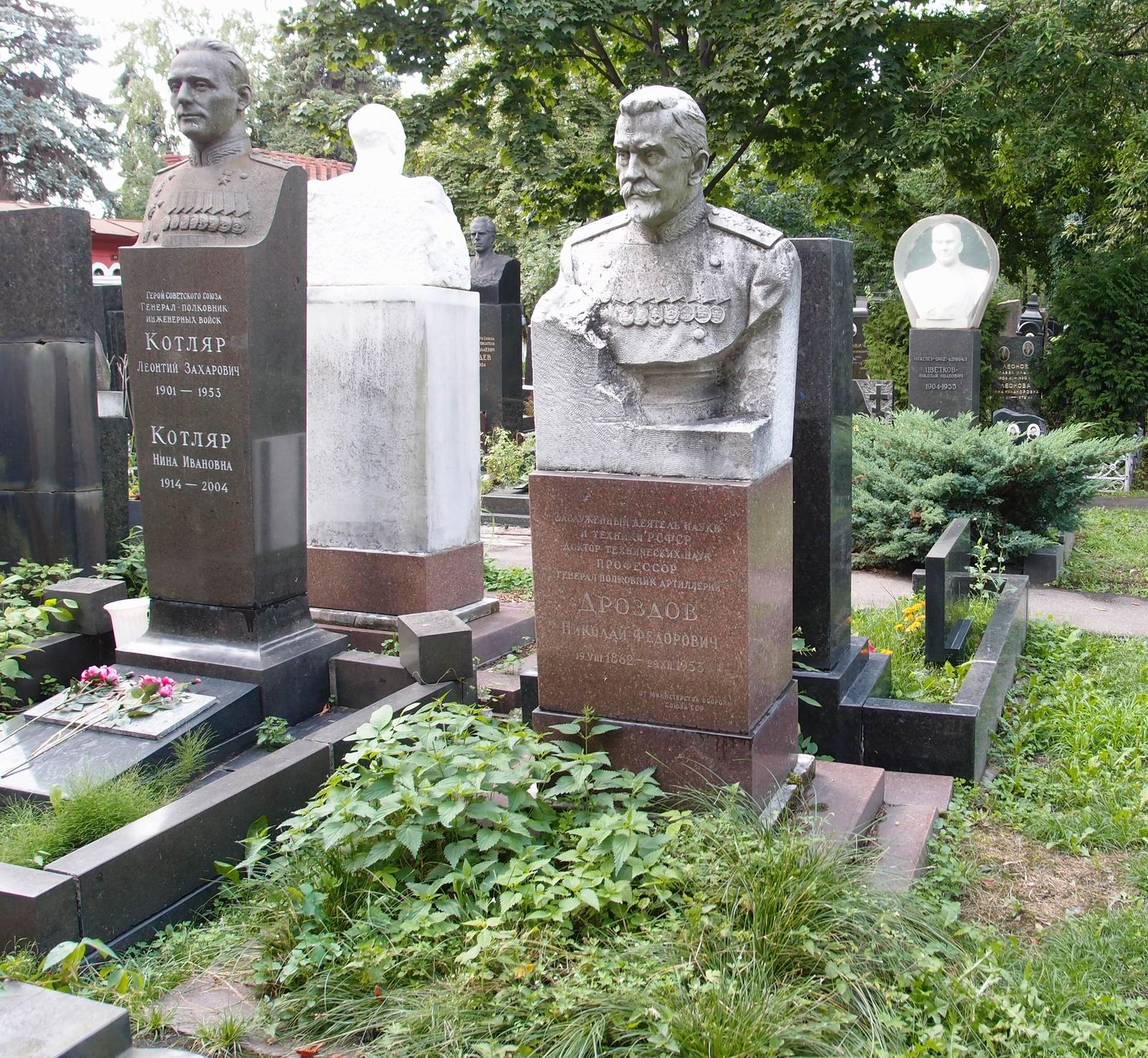 Памятник на могиле Дроздова Н.Ф. (1862–1953), ск. Г.Постников, на Новодевичьем кладбище (4–24–11).