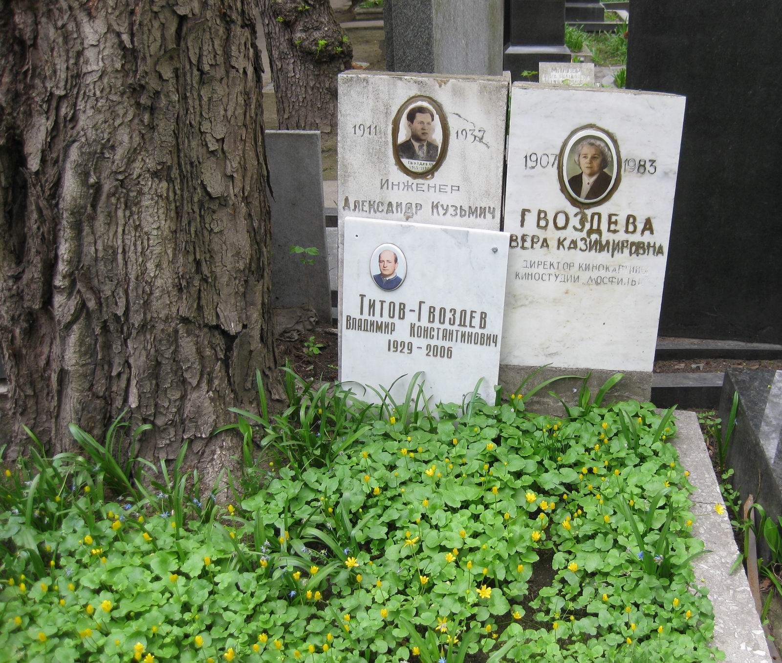 Памятник на могиле Гвоздевой В.К. (1907–1983), на Новодевичьем кладбище (4–52–25).