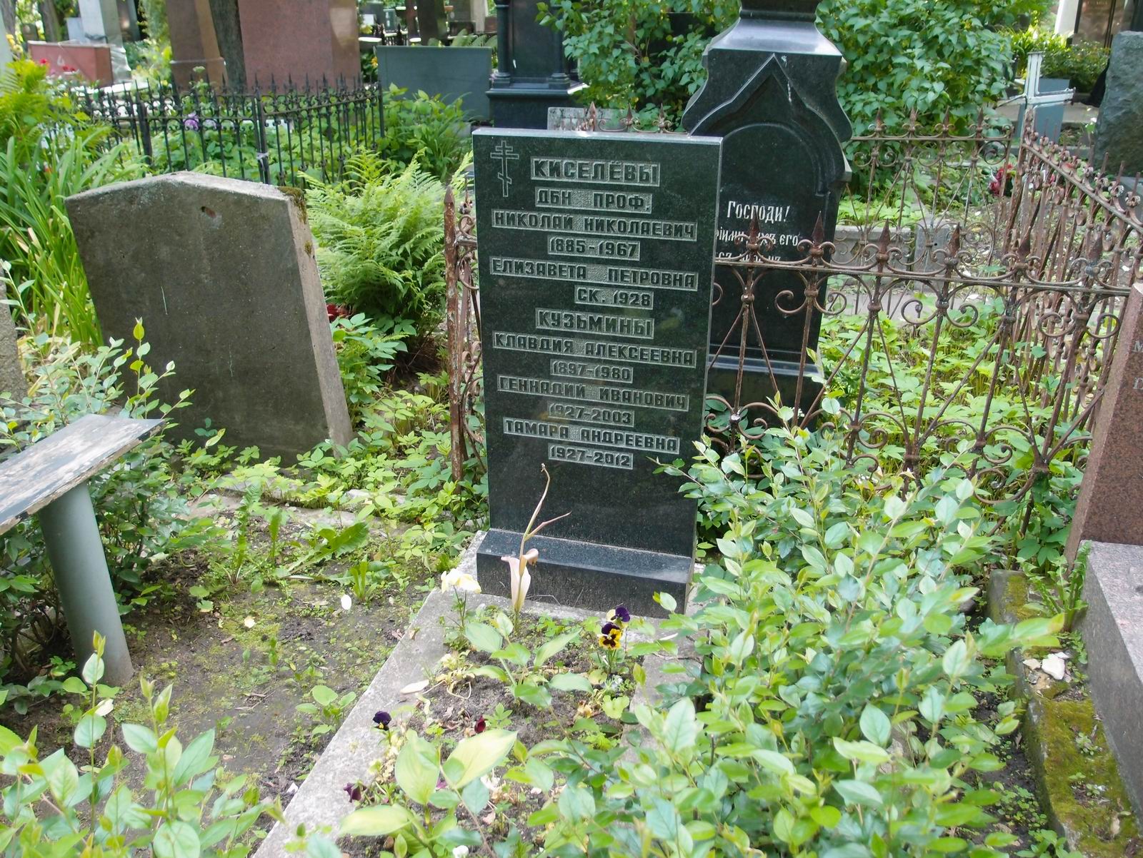 Памятник на могиле Киселёва Н.Н. (1885–1967), на Новодевичьем кладбище (4–13–5).