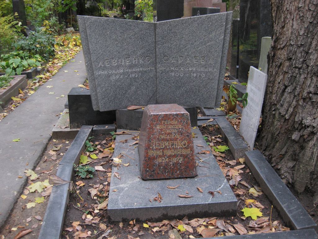 Памятник на могиле Левченко И.Н. (1924–1973), на Новодевичьем кладбище (4–53–24).
