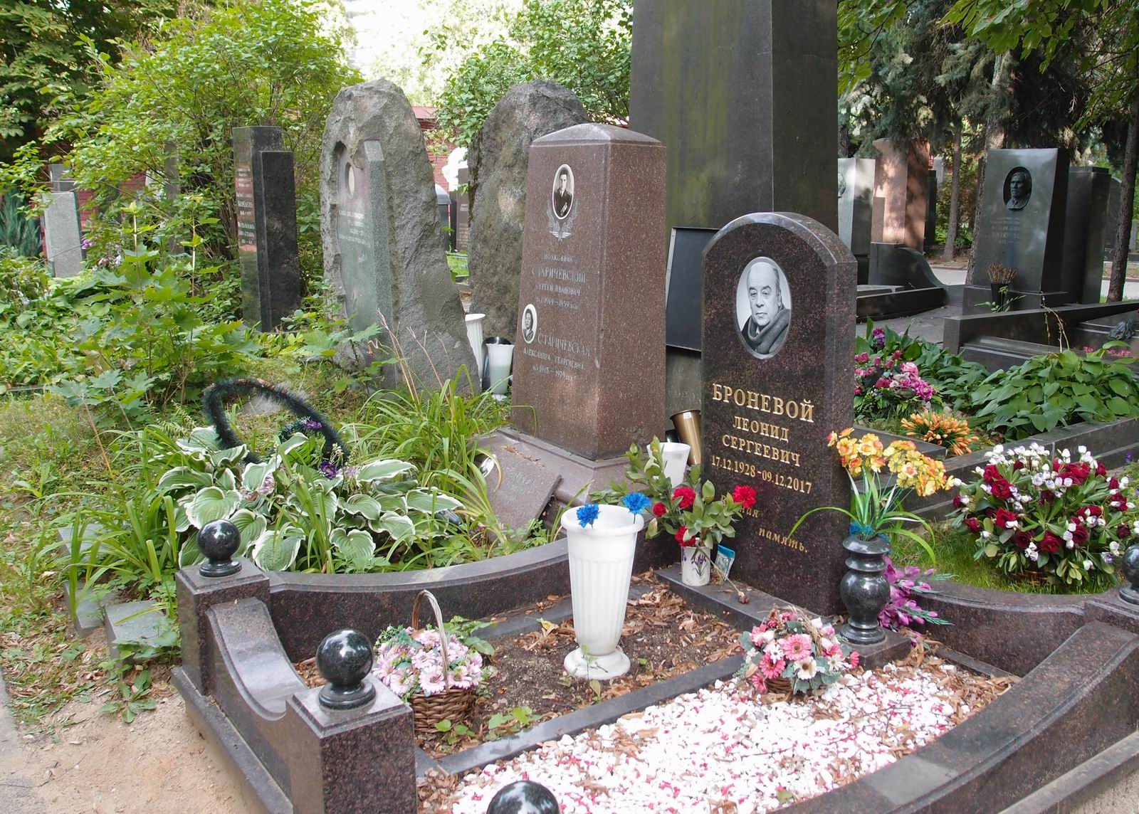 Памятник на могиле Броневого Л.С. (1928–2017), на Новодевичьем кладбище (5–34–9).
