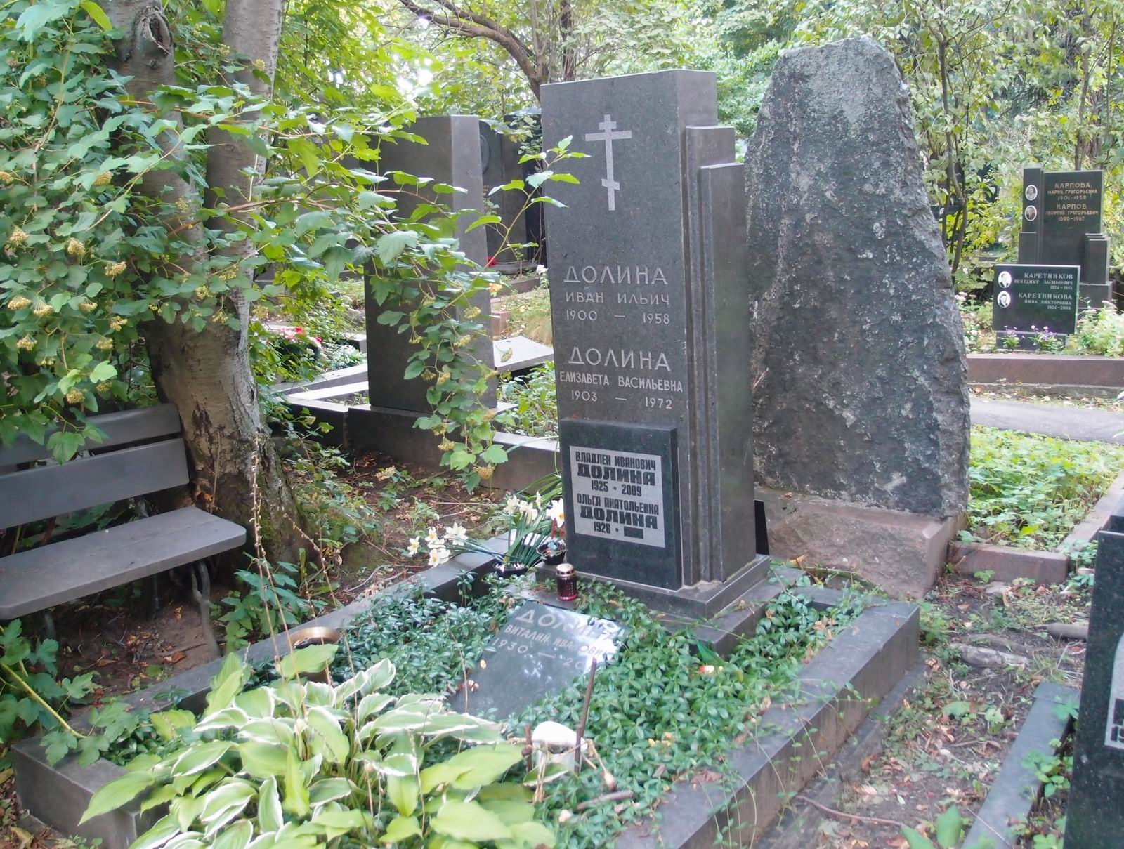 Памятник на могиле Долины И.И. (1900–1958), на Новодевичьем кладбище (5–26–5).