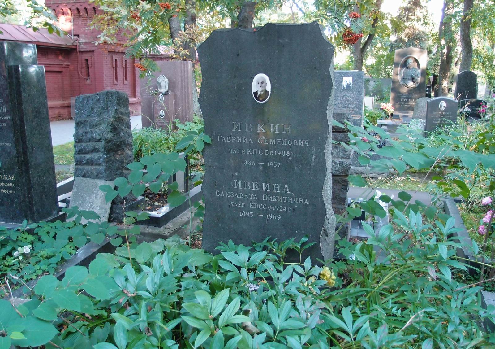 Памятник на могиле Ивкина Г.С. (1886–1957), на Новодевичьем кладбище (5–14–3).