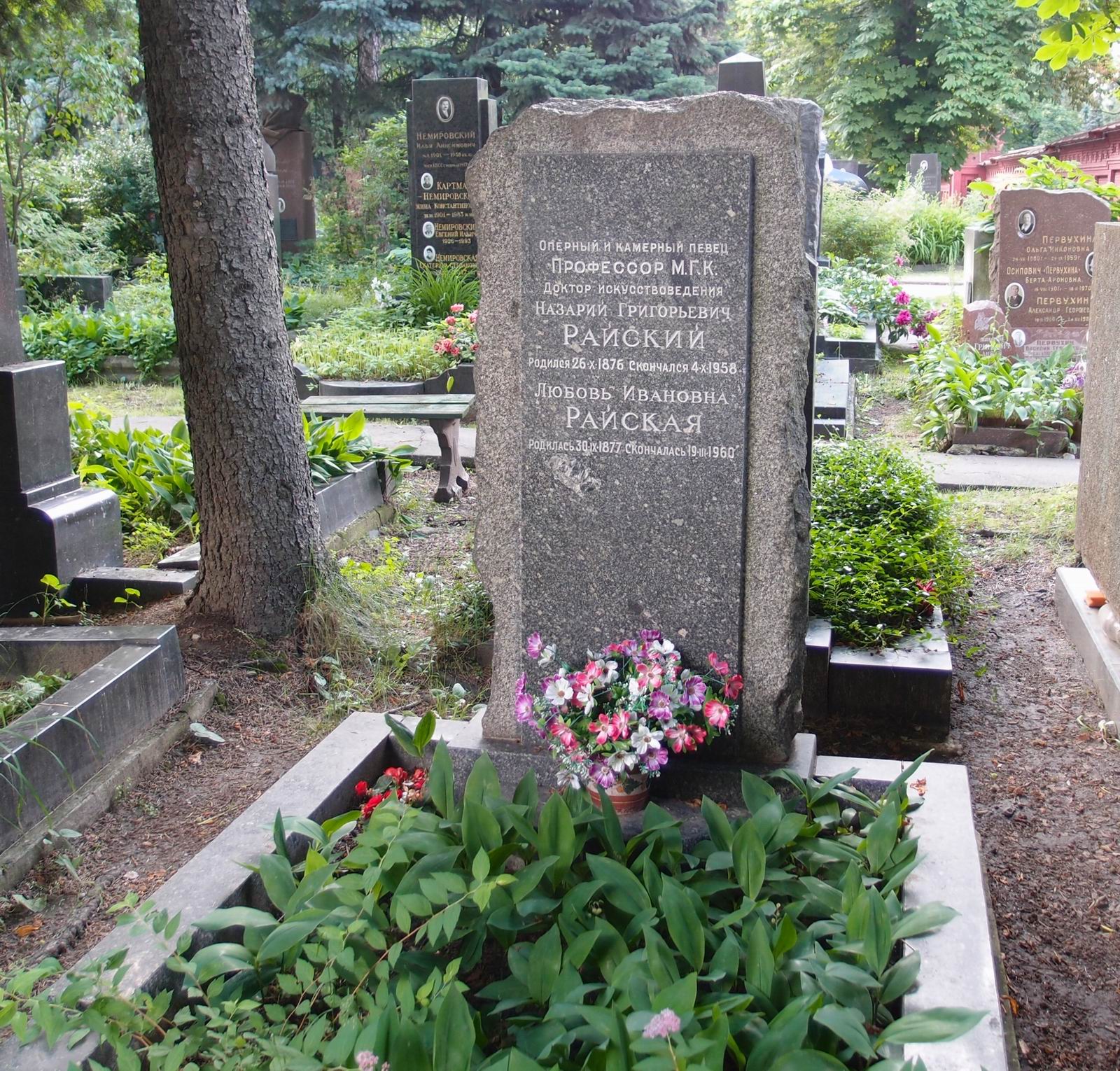 Памятник на могиле Райского Н.Г. (1876–1958), на Новодевичьем кладбище (5–26–2).