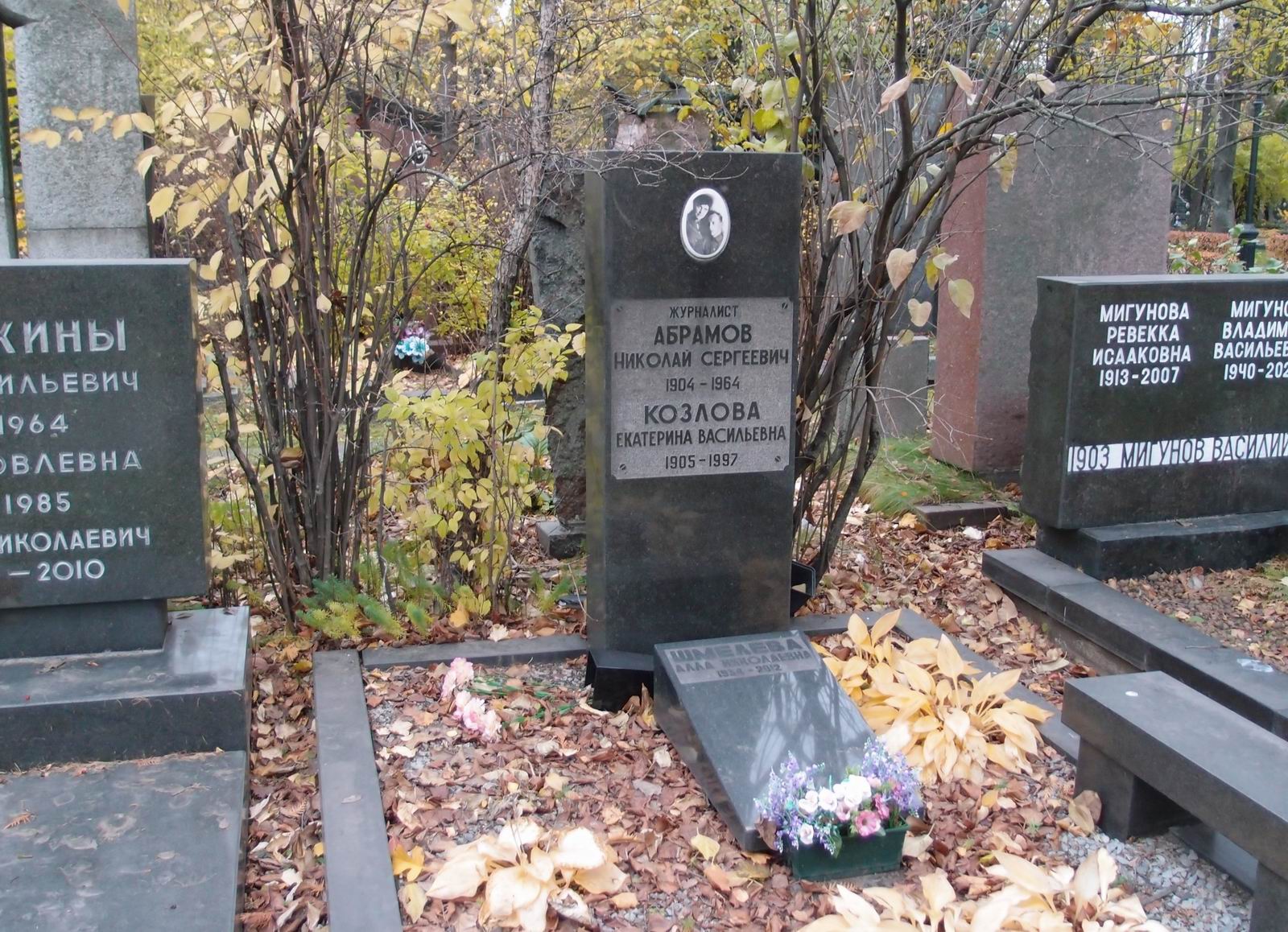 Памятник на могиле Абрамова Н.С. (1904–1964), на Новодевичьем кладбище (6–9–4).