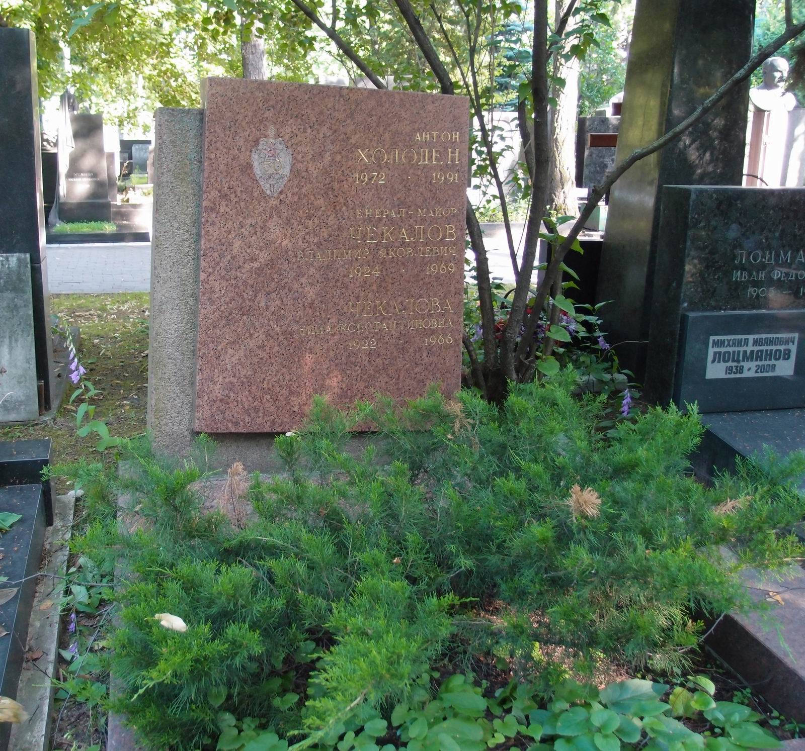 Памятник на могиле Чекалова В.Я. (1924–1969), на Новодевичьем кладбище (6–30–2).