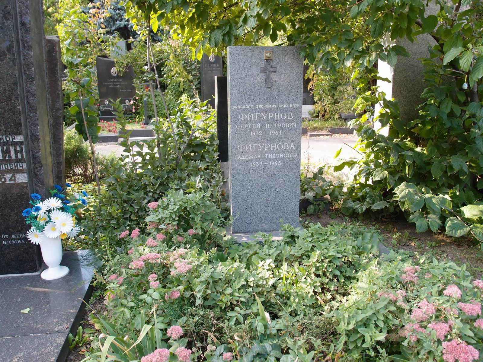 Памятник на могиле Фигурнова С.П. (1932–1964), на Новодевичьем кладбище (6–3–5).