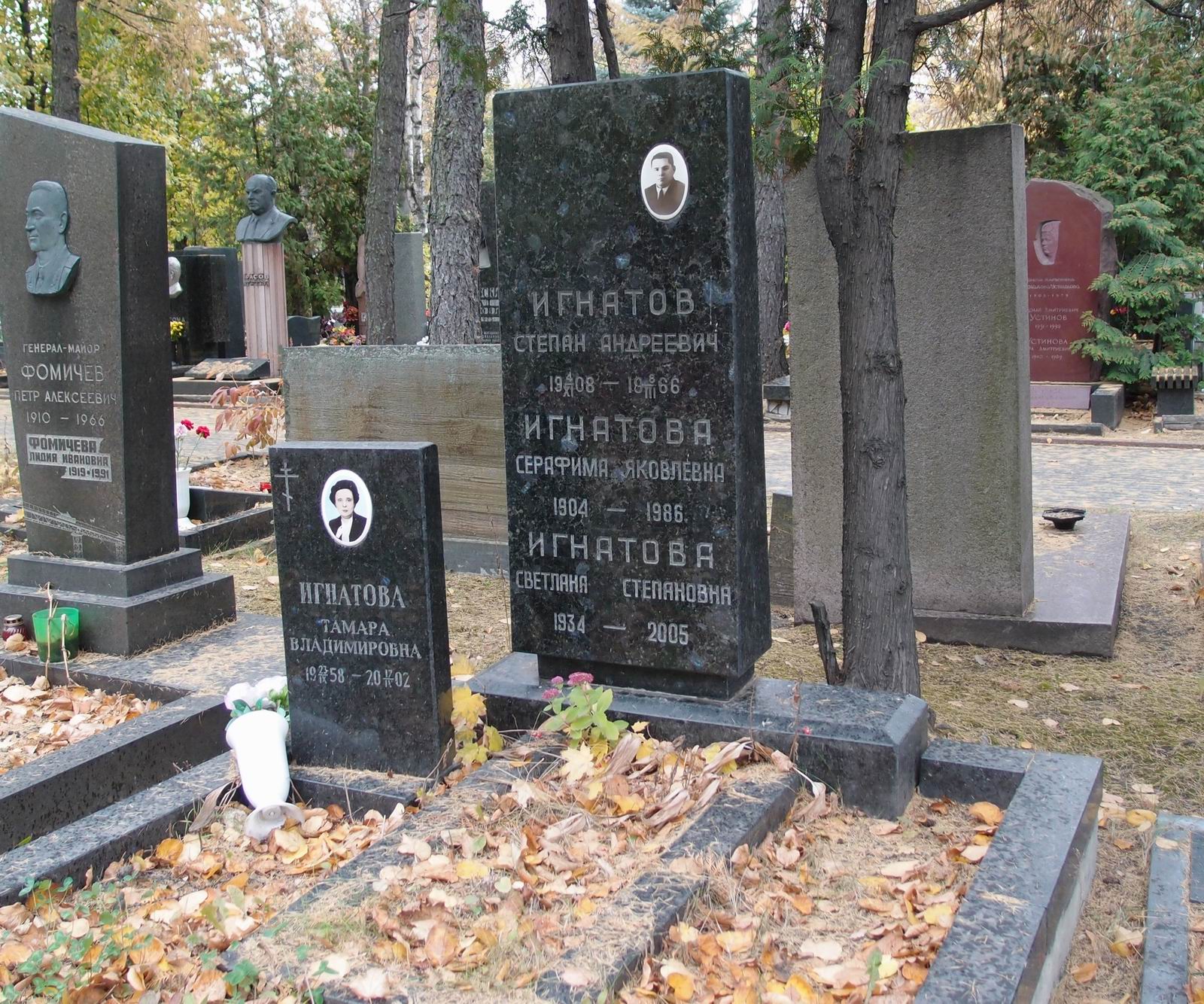 Памятник на могиле Игнатова С.А. (1908–1966), на Новодевичьем кладбище (6–30–12).