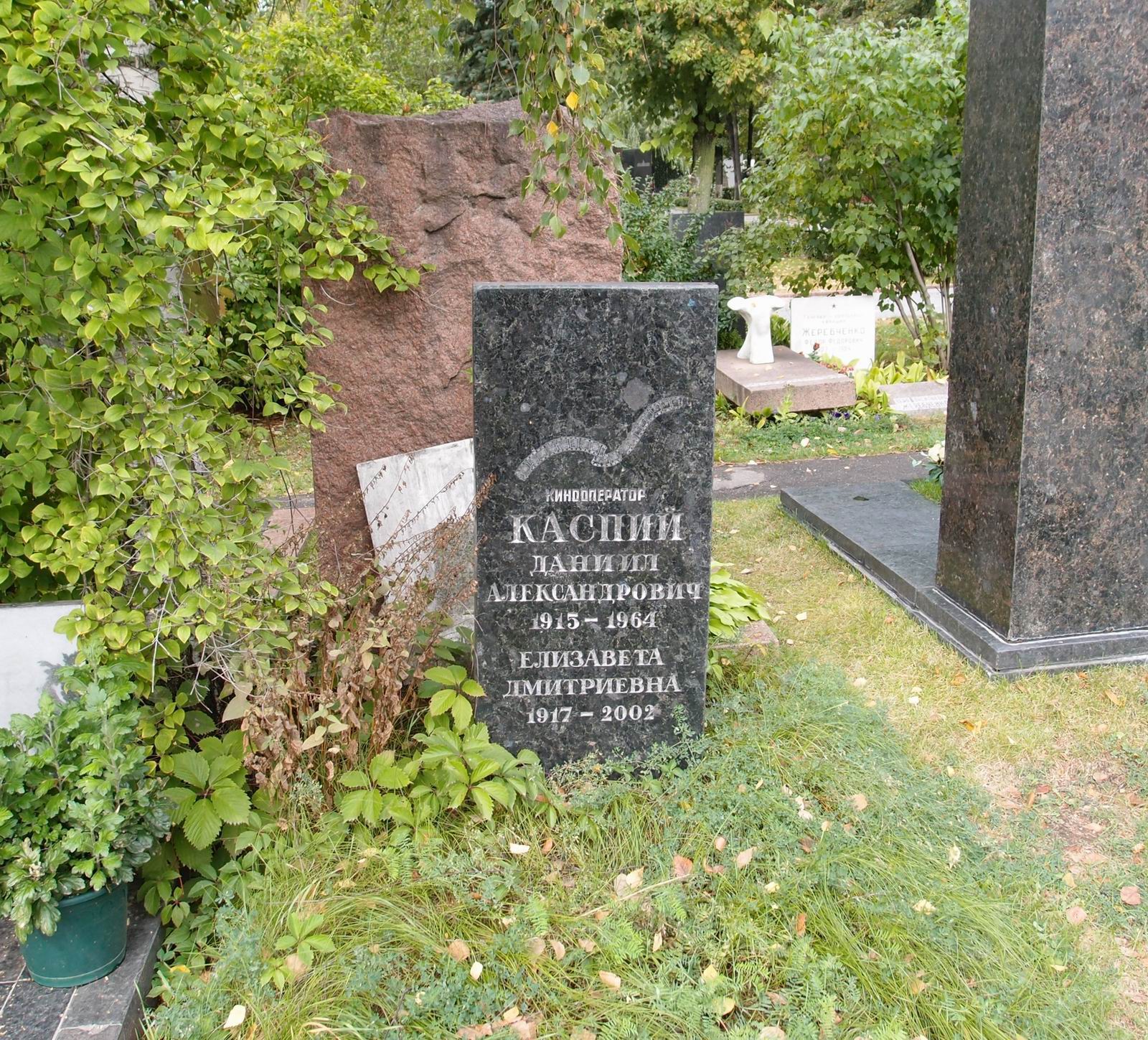 Памятник на могиле Каспия Д.А. (1915–1964), на Новодевичьем кладбище (6–5–2).