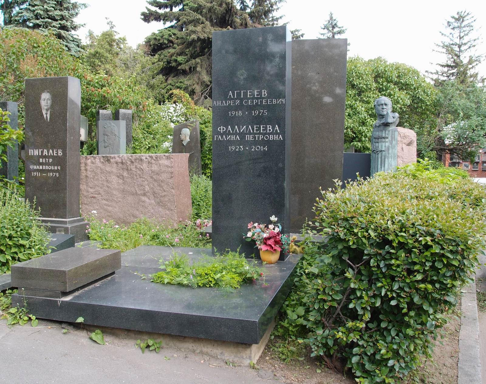 Памятник на могиле Аггеева А.С. (1918–1975), на Новодевичьем кладбище (7–10–23).