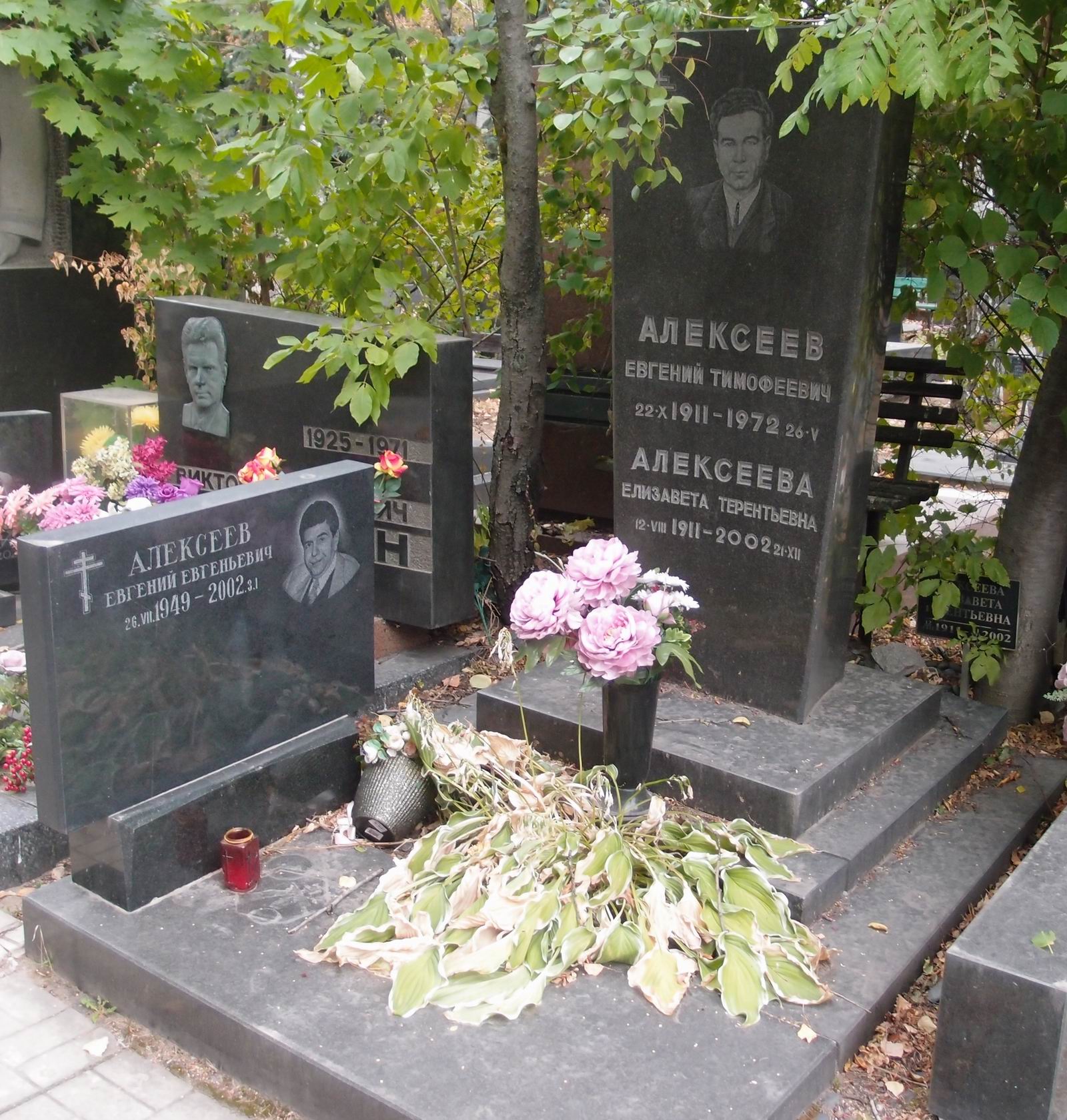 Памятник на могиле Алексеева Е.Т. (1911–1972), на Новодевичьем кладбище (7–16–8).